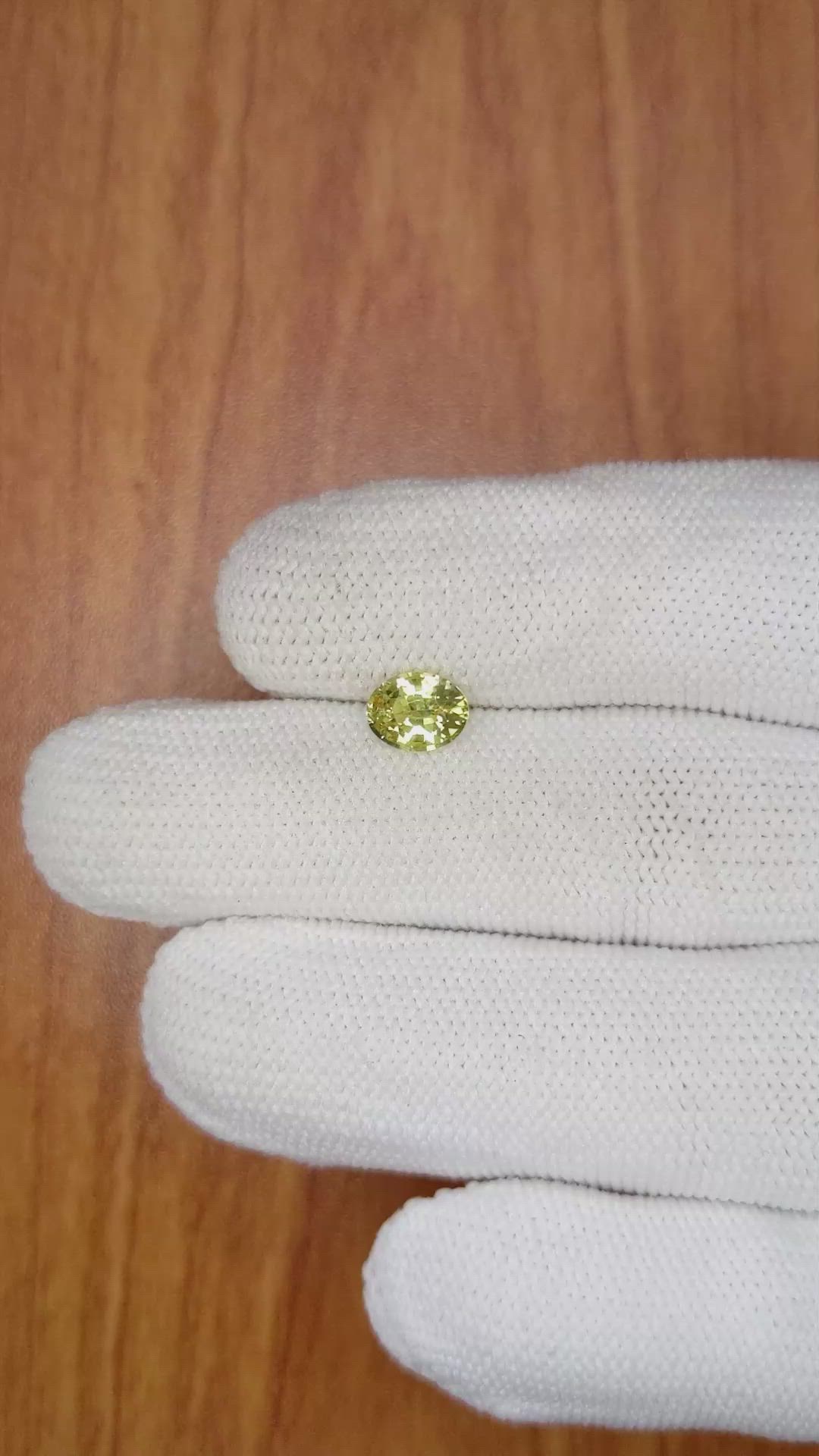 1.07 Ct. Yellowish Green Sapphire from Madagascar Size Video