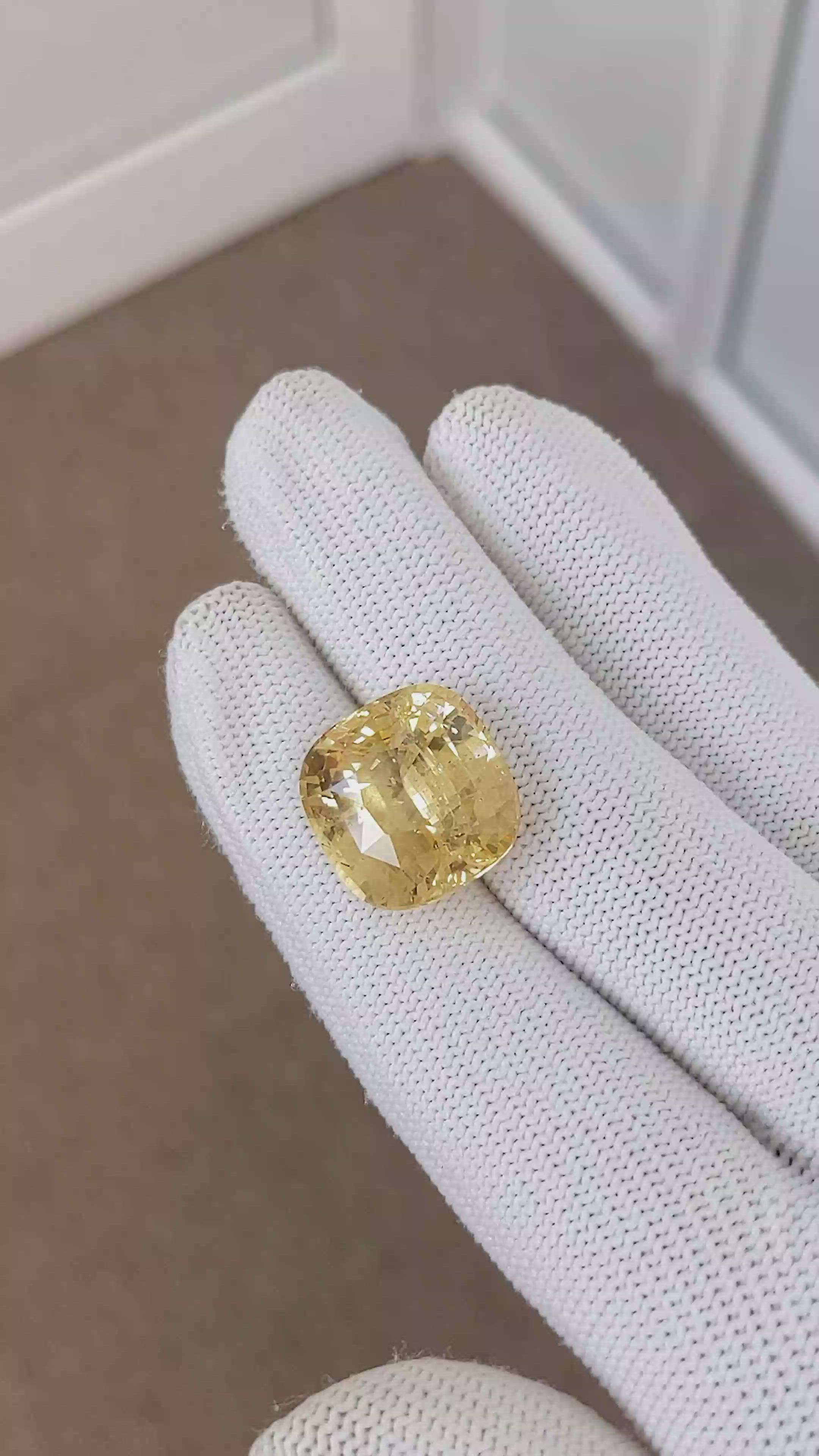 23.94 Ct. Yellowish Orange Sapphire from Ceylon (Sri Lanka) Size Video