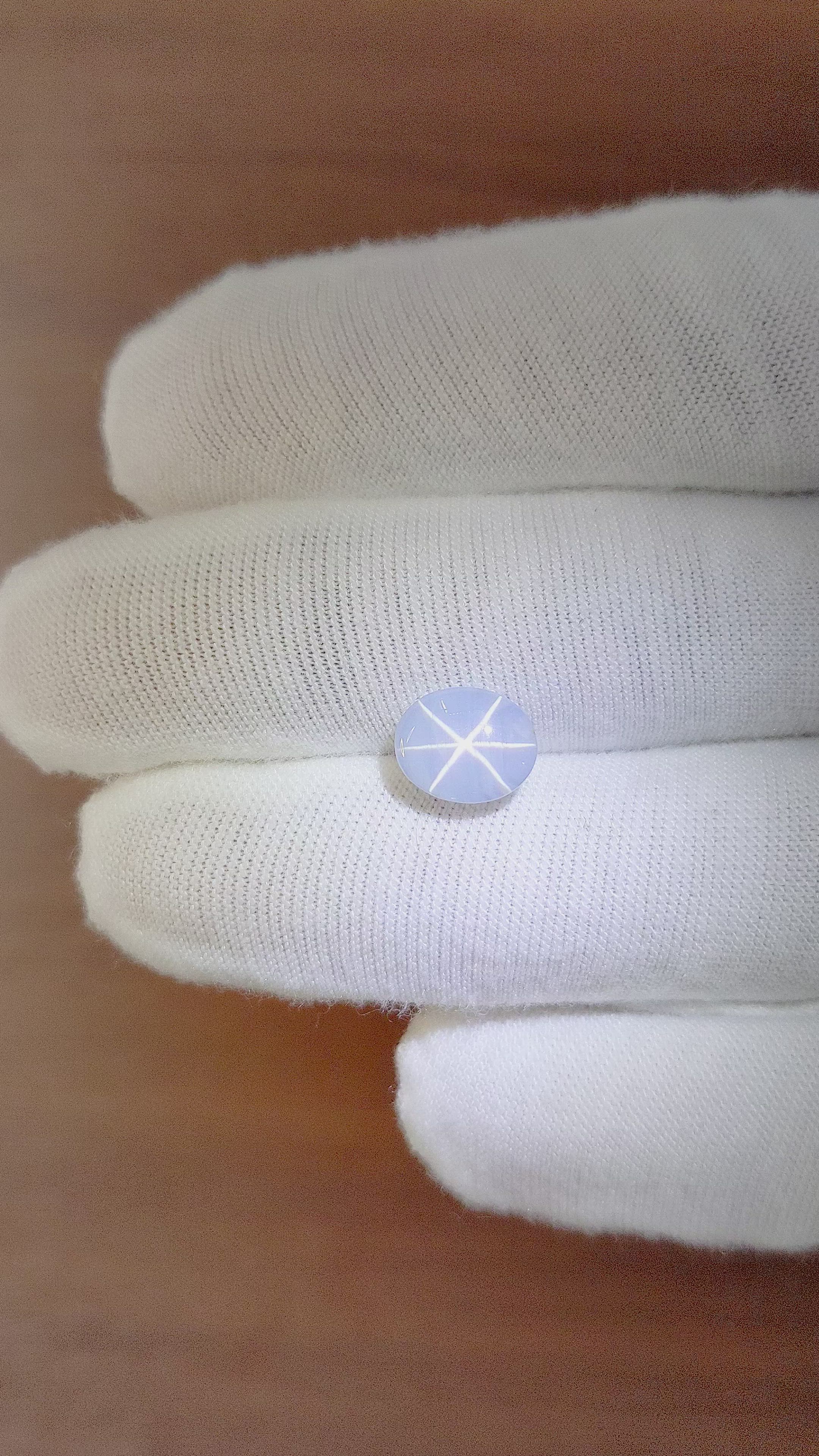 4.14 Ct. White Star Sapphire from Ceylon (Sri Lanka) Size Video