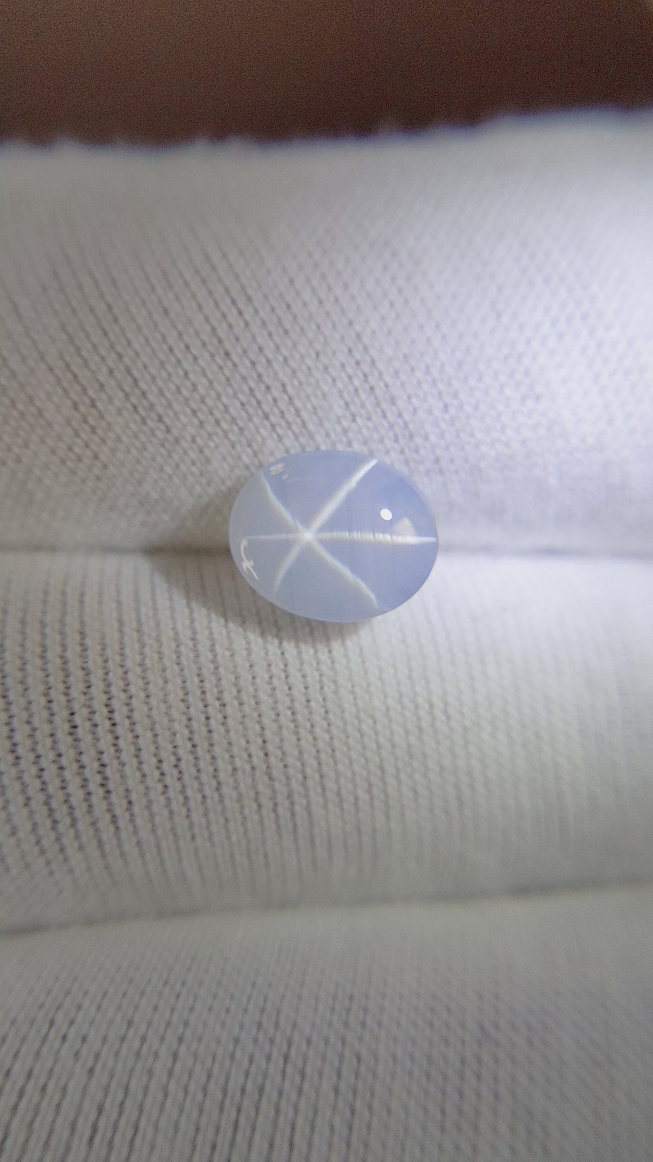 4.14 Ct. White Star Sapphire from Ceylon (Sri Lanka) Size Video