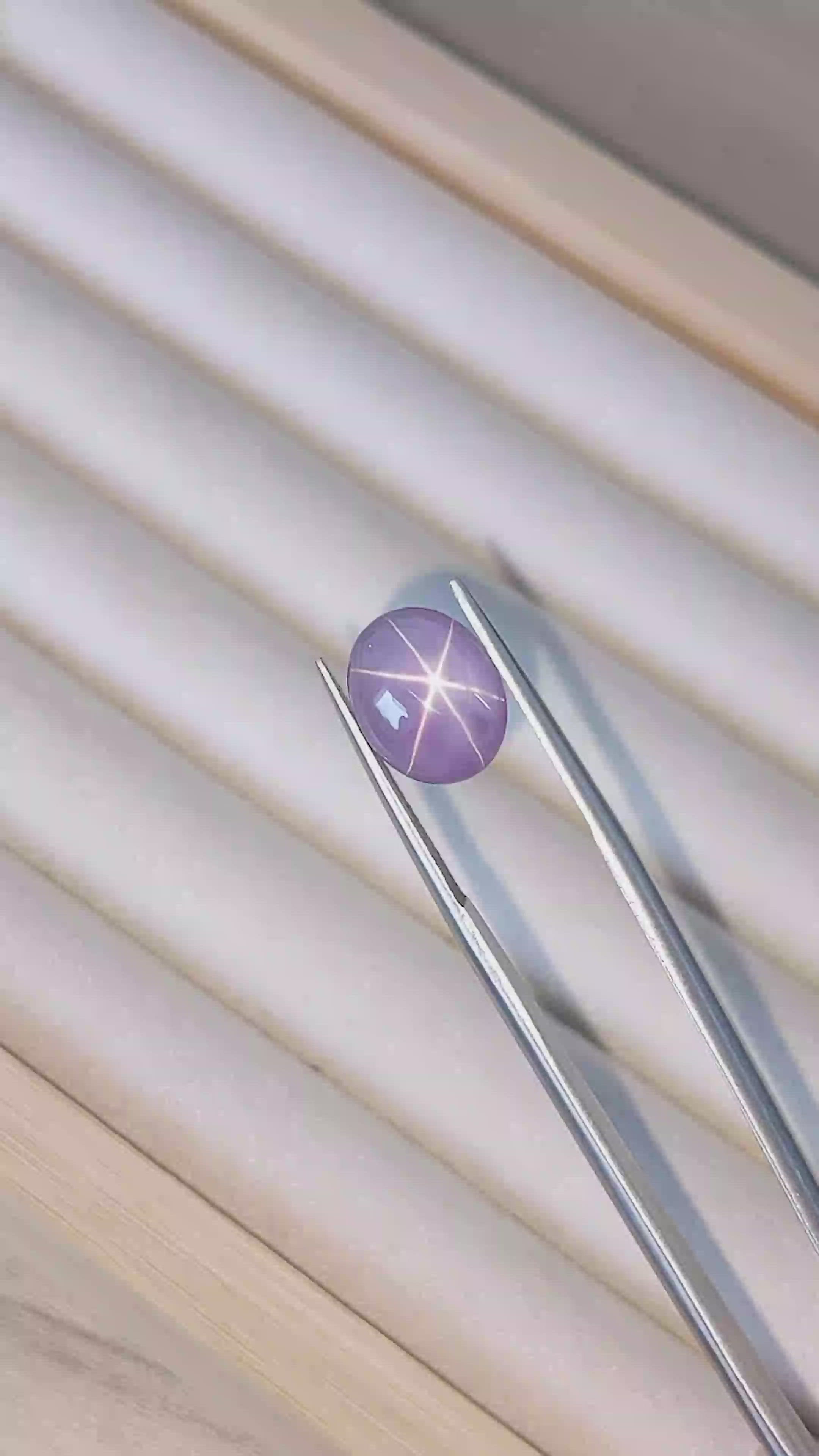 6.01 Ct. Violet Star Sapphire from Ceylon (Sri Lanka) Size Video