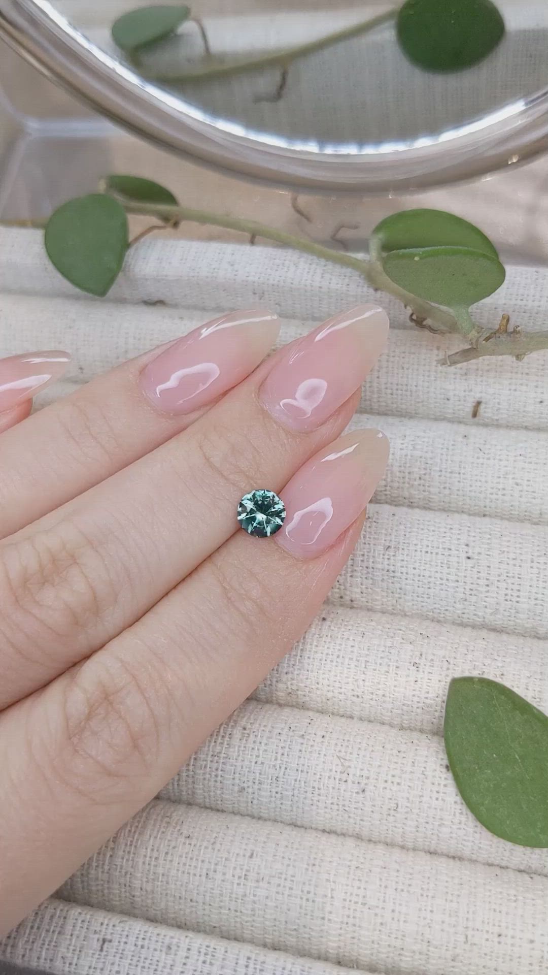 0.84 Ct. Bluish Green Sapphire from Montana Size Video