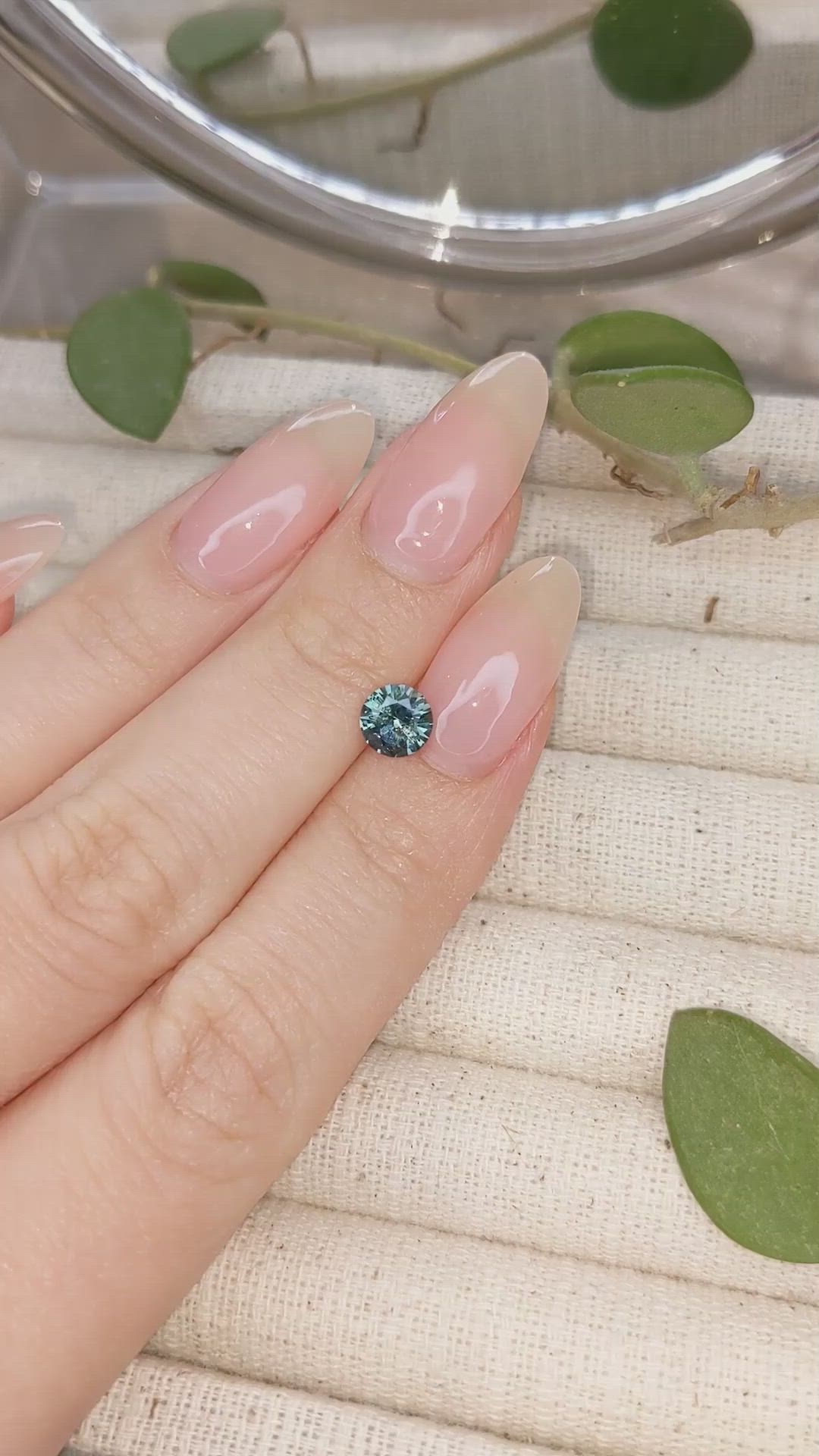 0.84 Ct. Bluish Green Sapphire from Montana Size Video