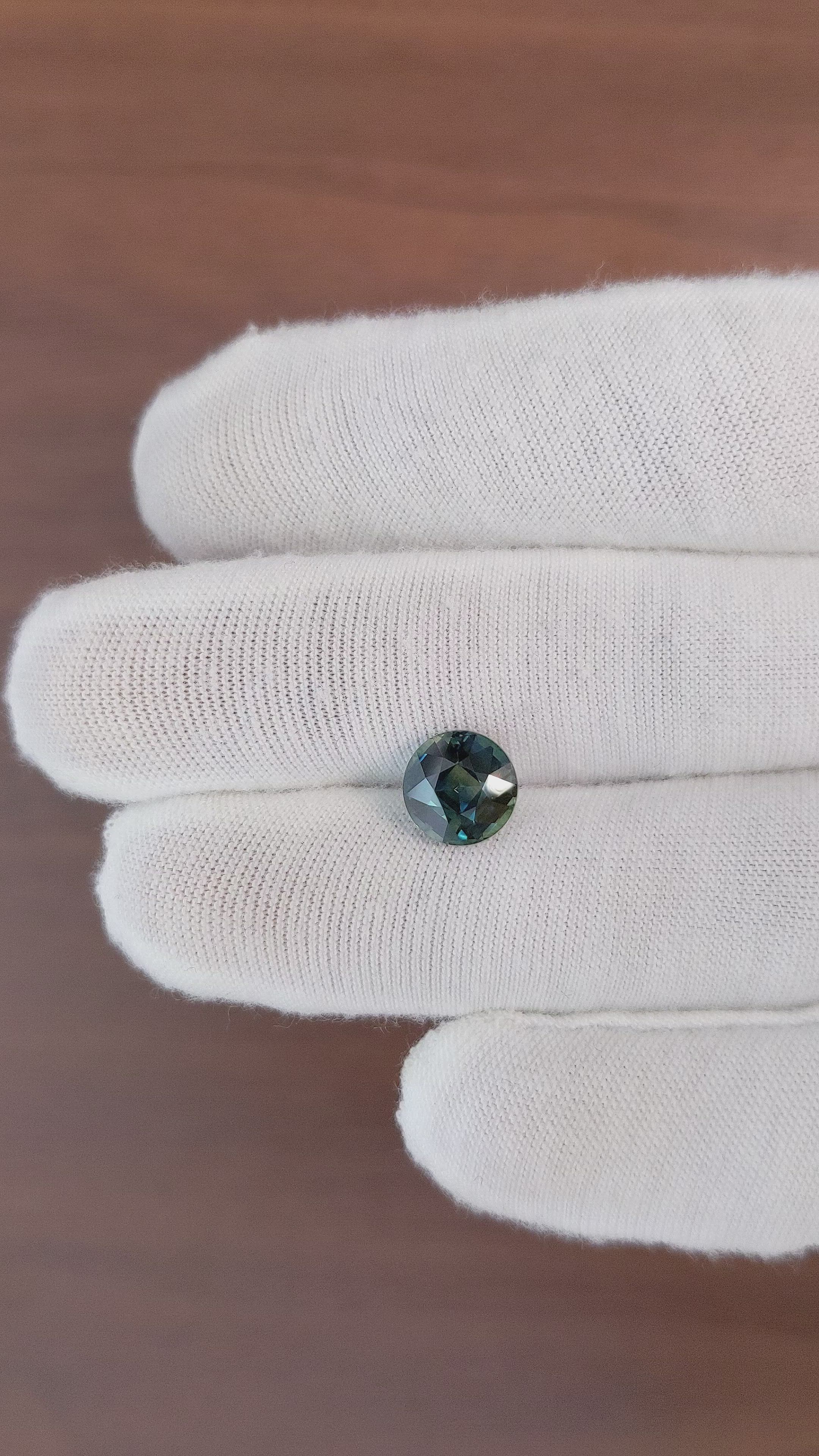 3.14 Ct. Bluish Green Sapphire from Madagascar Size Video