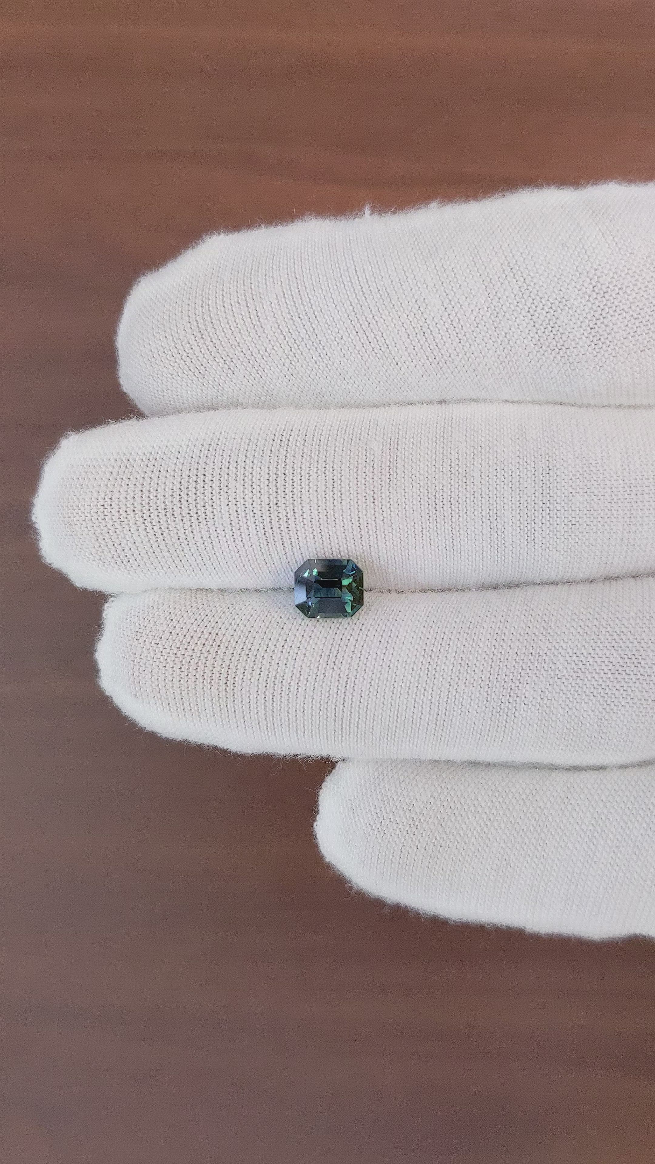 1.55 Ct. Bluish Green Sapphire from Madagascar Size Video