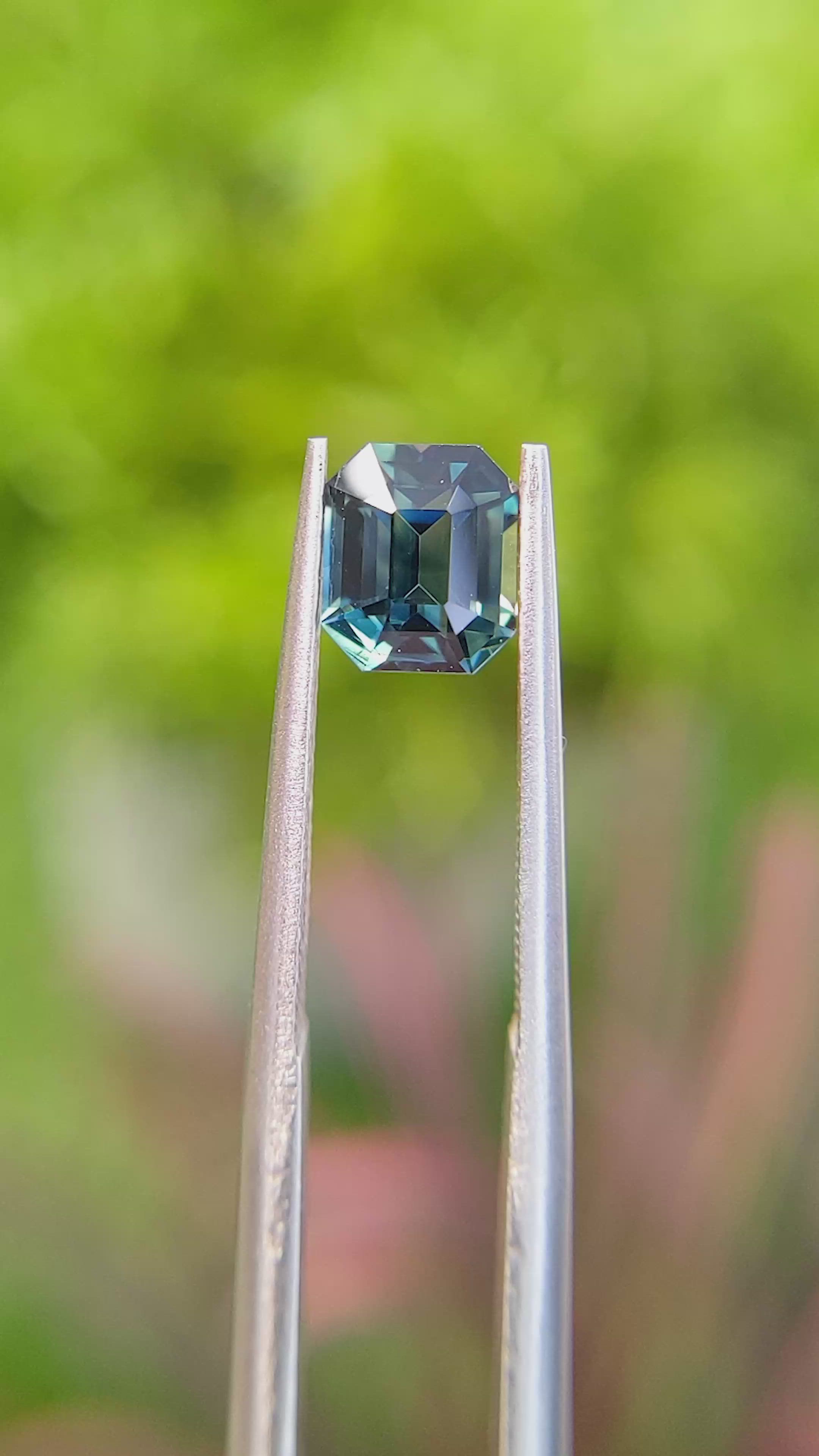 1.55 Ct. Bluish Green Sapphire from Madagascar Size Video