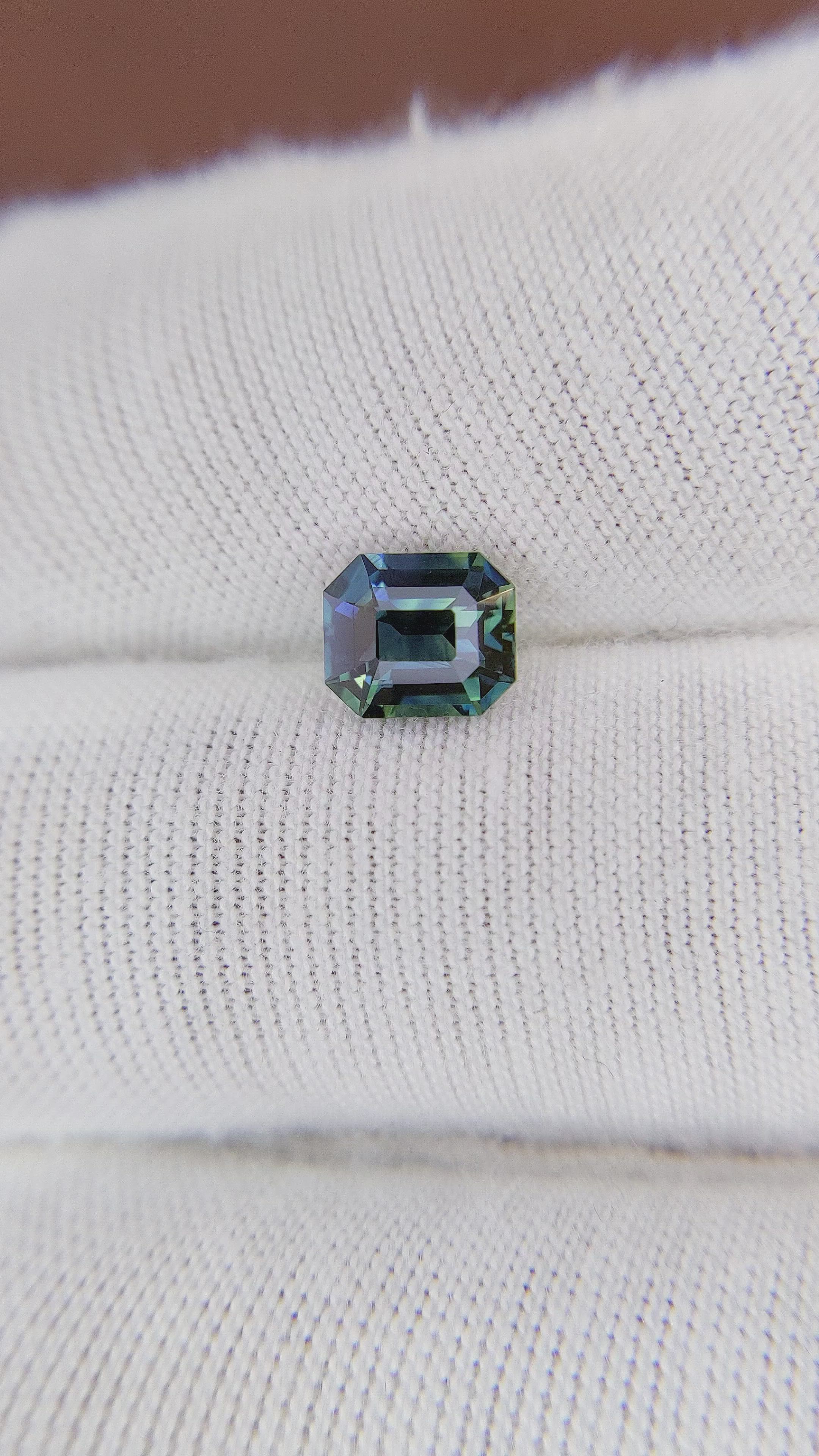 1.55 Ct. Bluish Green Sapphire from Madagascar Size Video