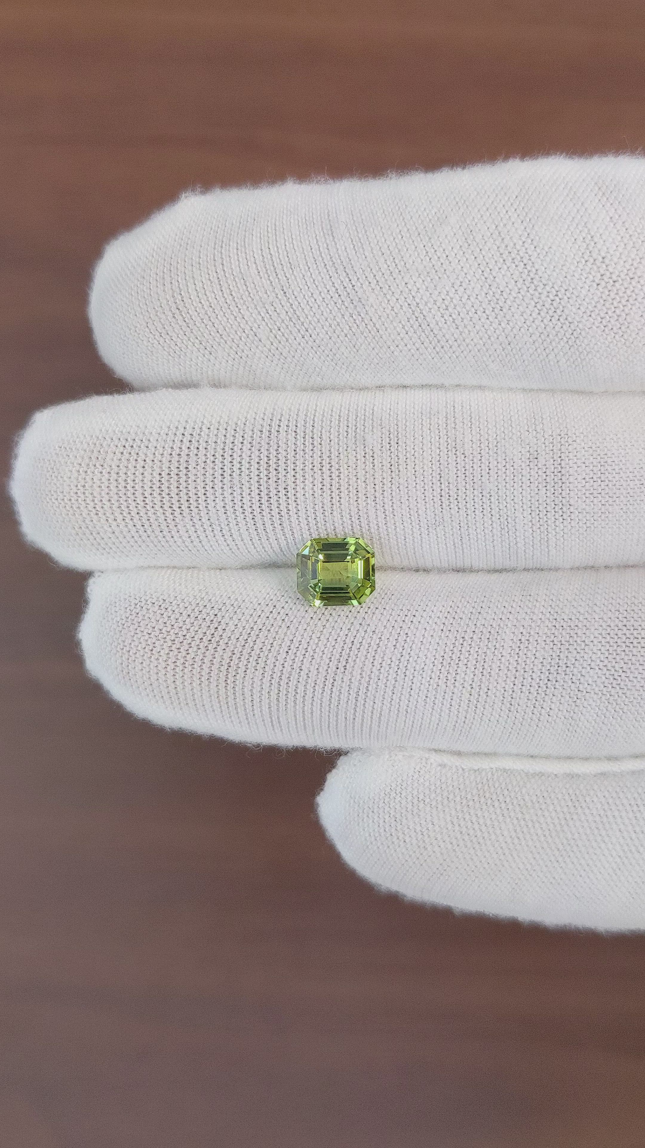 1.67 Ct. Yellowish Green Sapphire from Madagascar Size Video