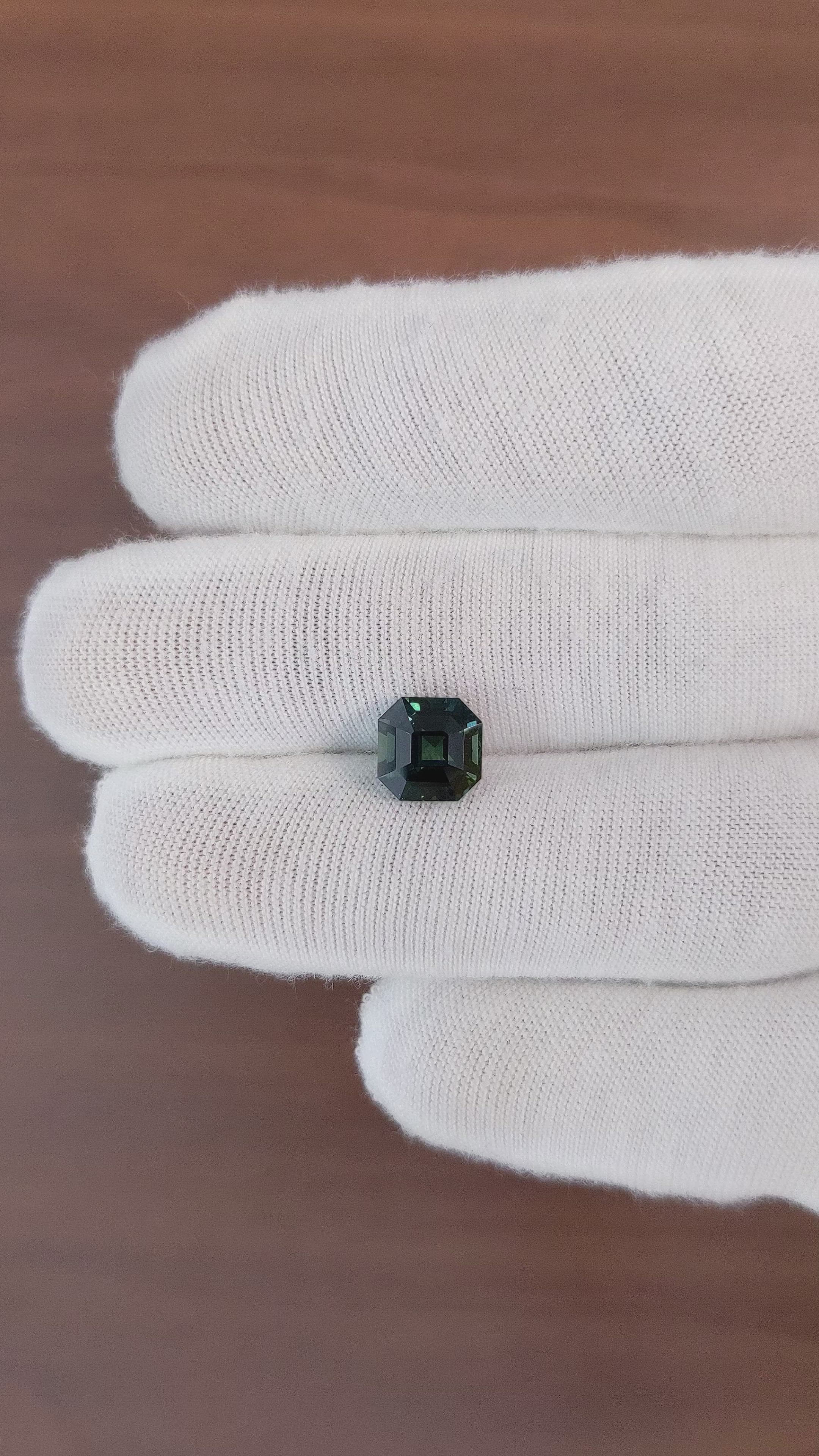 3.04 Ct. Bluish Green Sapphire from Madagascar Size Video