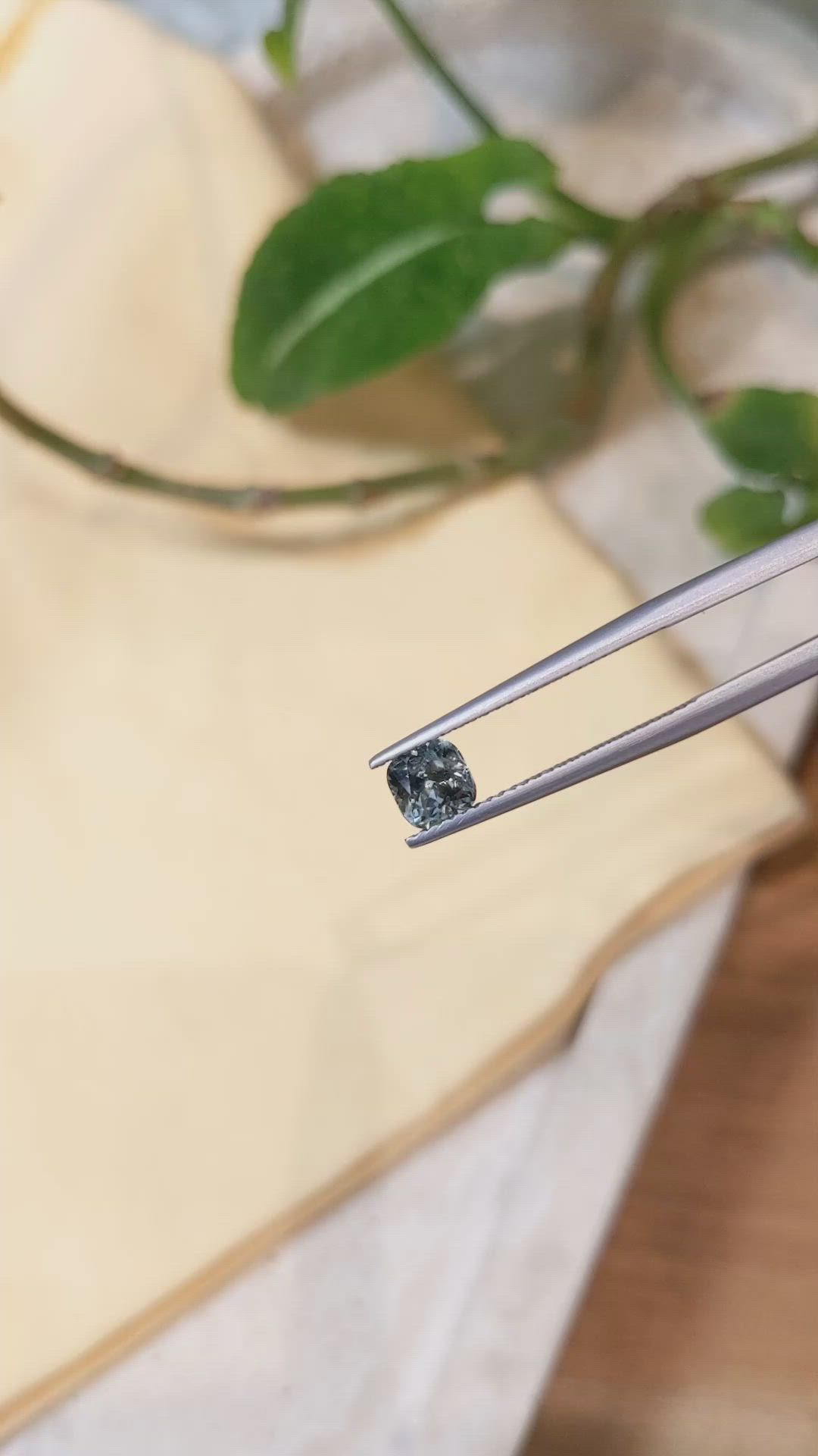 0.87 Ct. Bluish Grey Sapphire from Montana Size Video