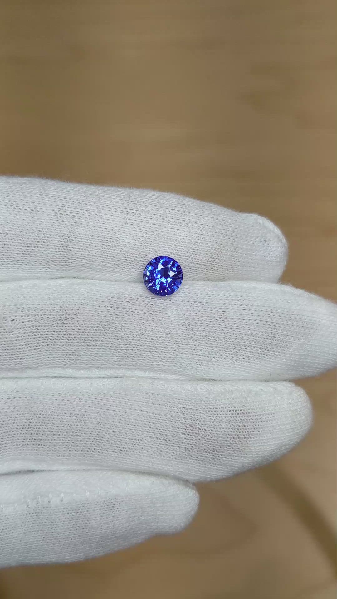 1.63 Ct. Blue Sapphire from Ceylon (Sri Lanka) Size Video