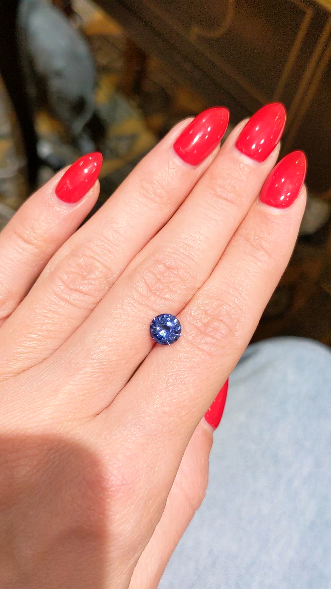 1.63 Ct. Blue Sapphire from Ceylon (Sri Lanka) Size Video