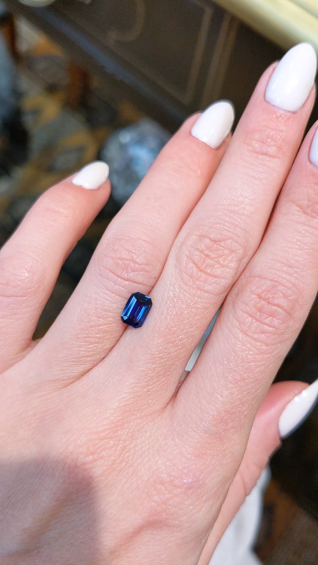 0.98 Ct. Blue Sapphire from Ceylon (Sri Lanka) Size Video