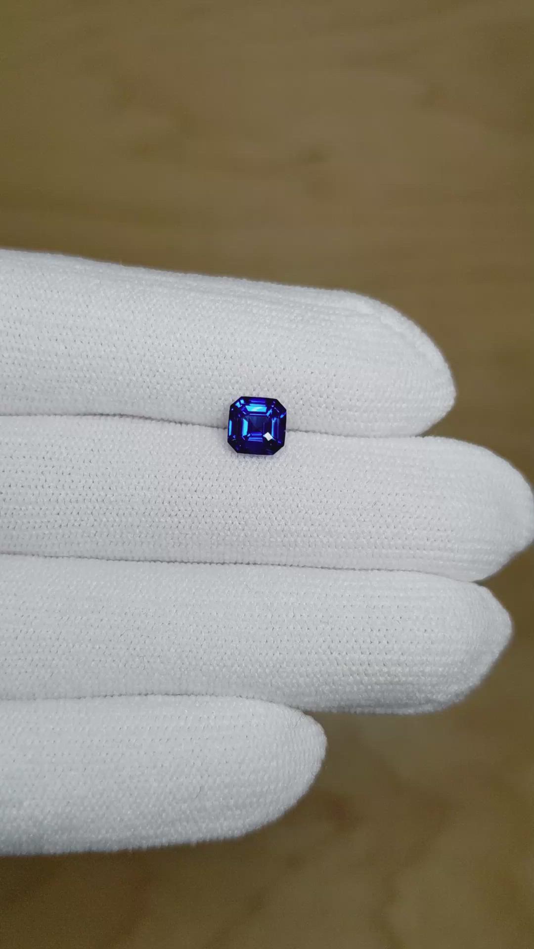 1.34 Ct. Blue Sapphire from Ceylon (Sri Lanka) Size Video