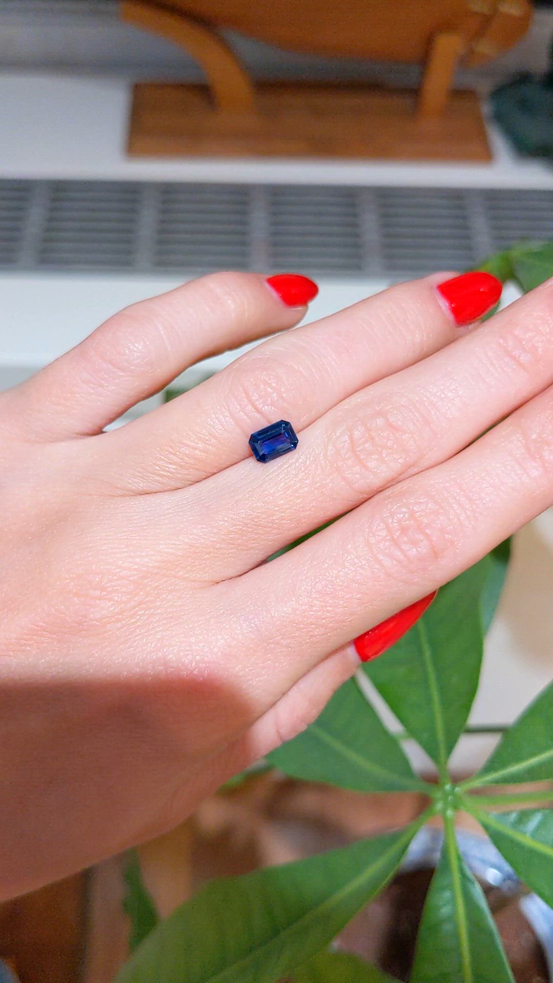 0.98 Ct. Blue Sapphire from Ceylon (Sri Lanka) Size Video