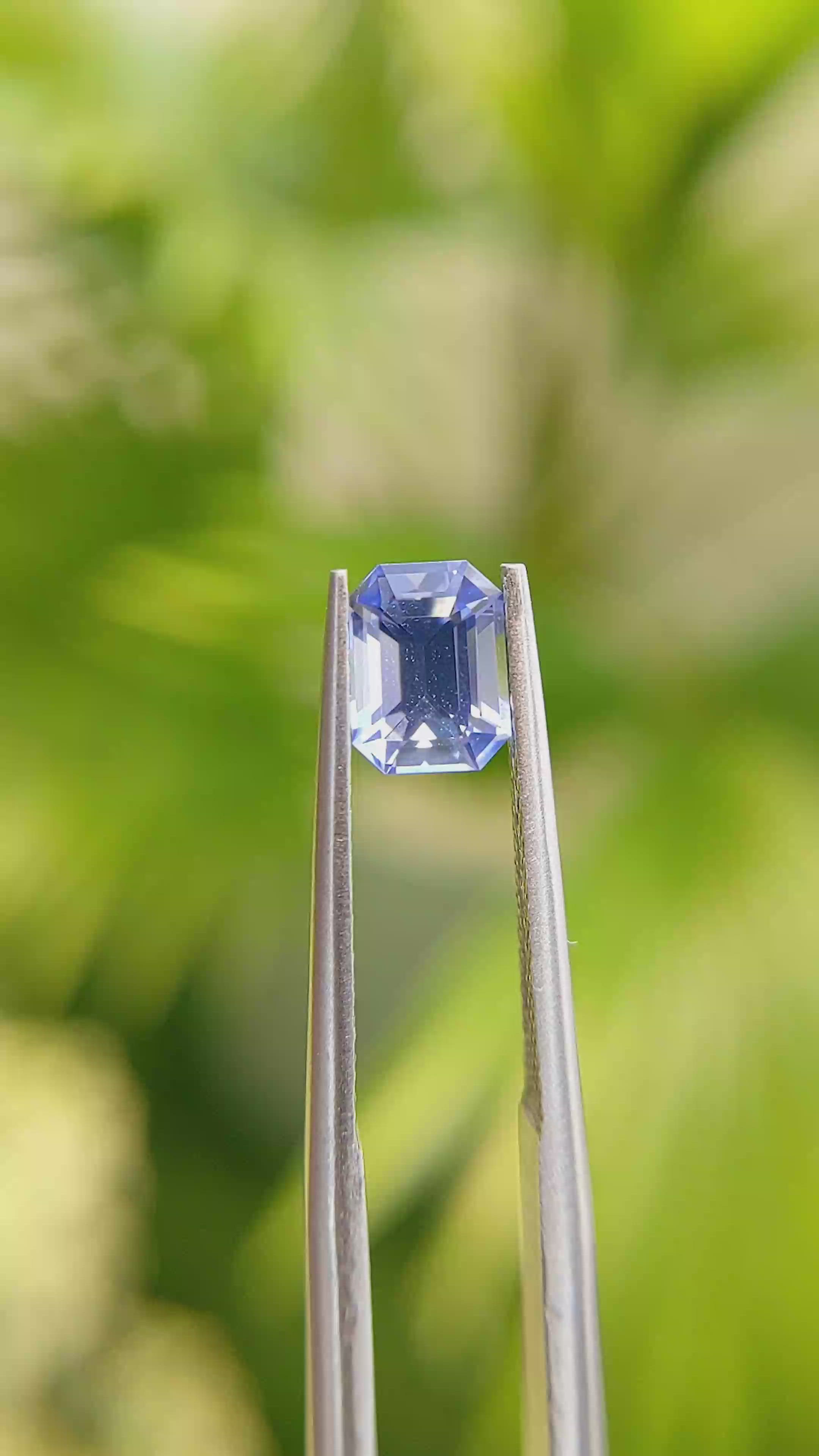 1.38 Ct. Blue Sapphire from Ceylon (Sri Lanka) Size Video