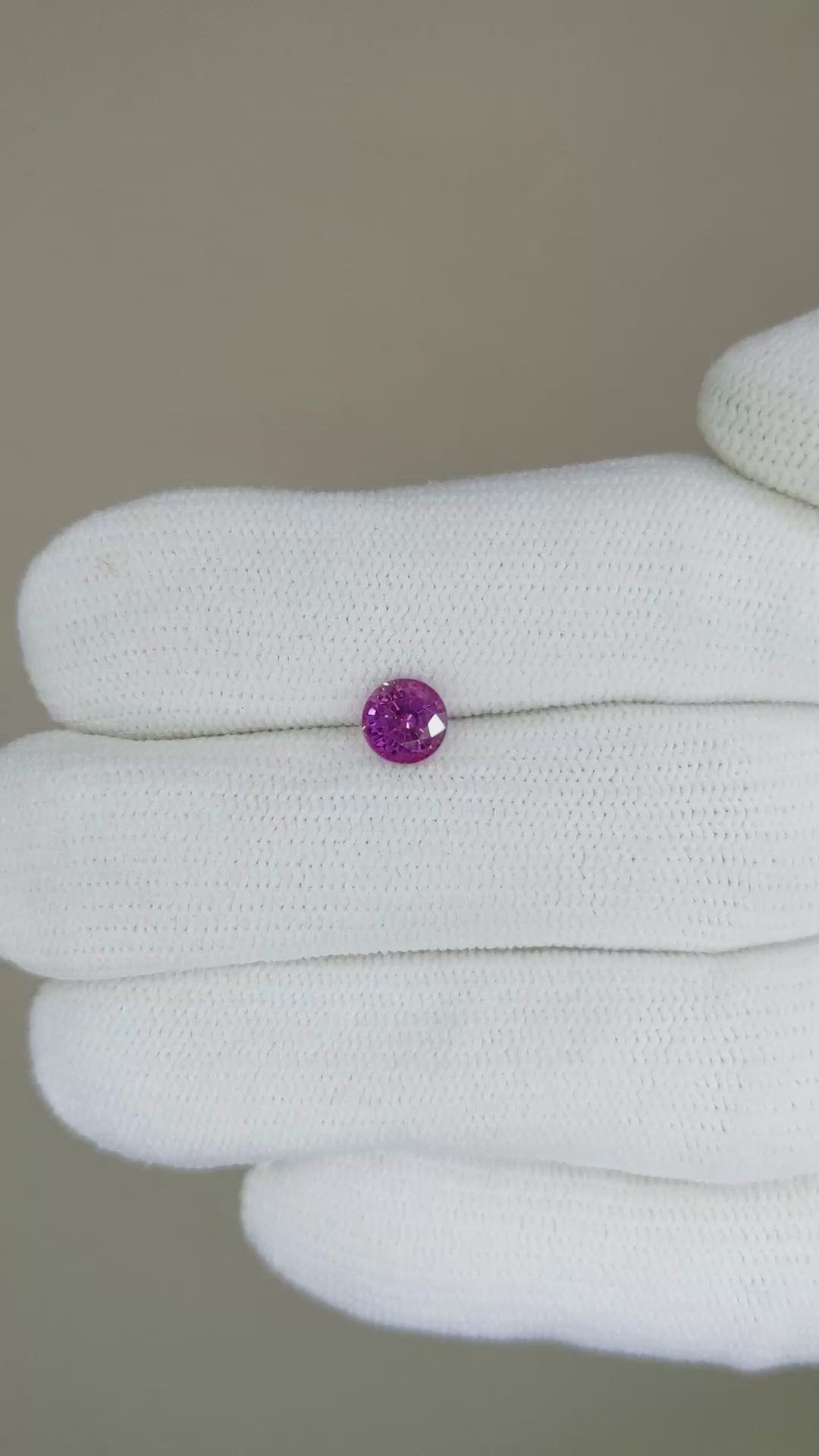 0.85 Ct. Pinkish Purple Sapphire from Ceylon (Sri Lanka) Size Video