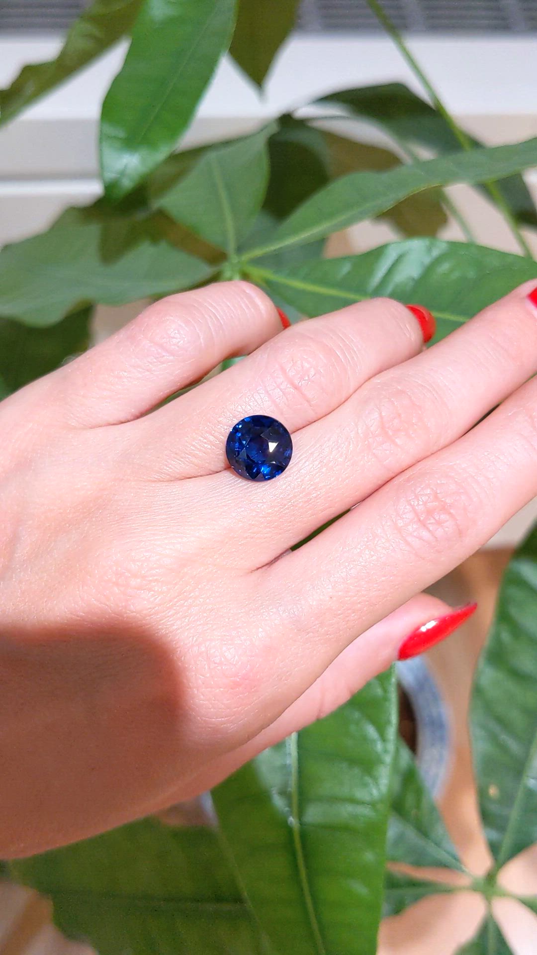 4.69 Ct. Blue Sapphire from Ceylon (Sri Lanka) Size Video