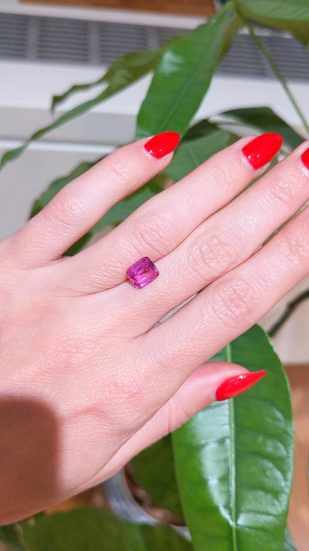 2.06 Ct. Pink Sapphire from Ceylon (Sri Lanka) Size Video