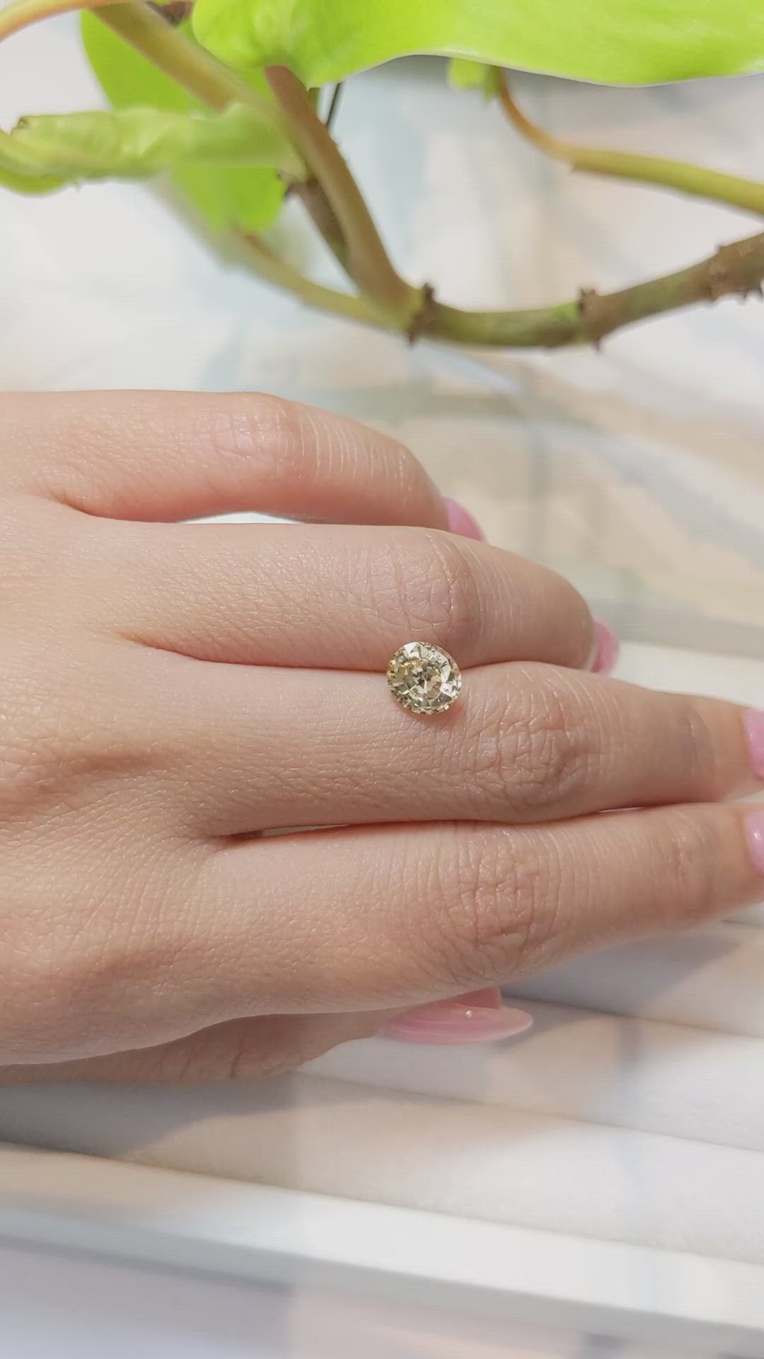 1.72 Ct. Peach Sapphire from Ceylon (Sri Lanka) Size Video