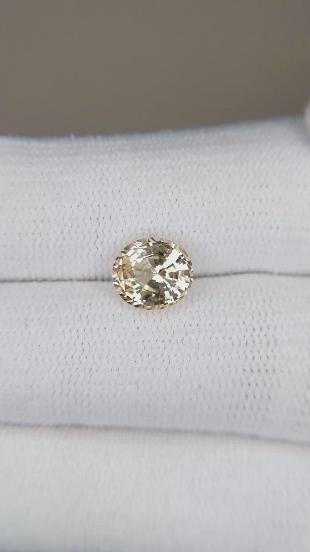 1.72 Ct. Peach Sapphire from Ceylon (Sri Lanka) Size Video
