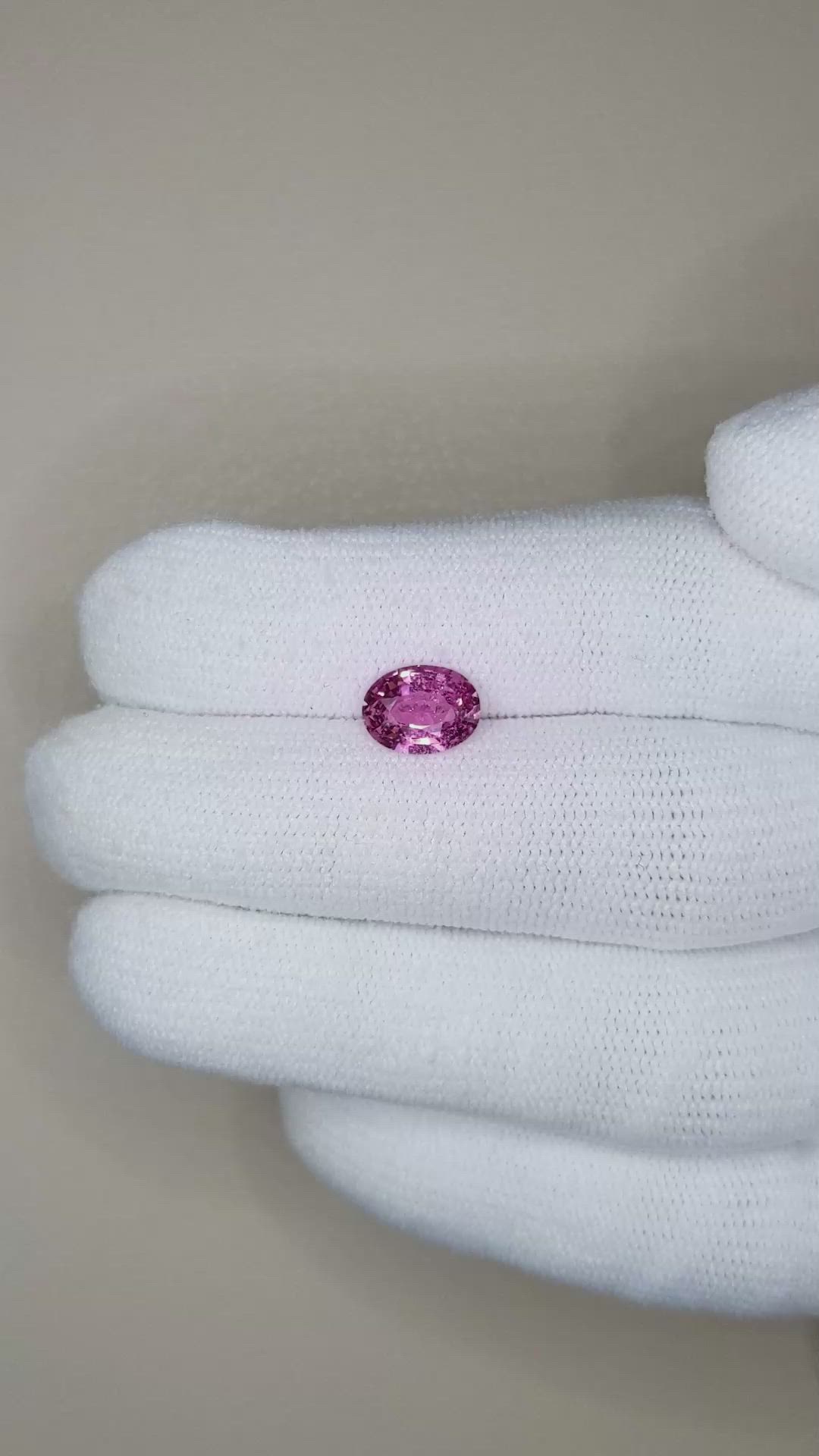 1.37 Ct. Pink Sapphire from Ceylon (Sri Lanka) Size Video