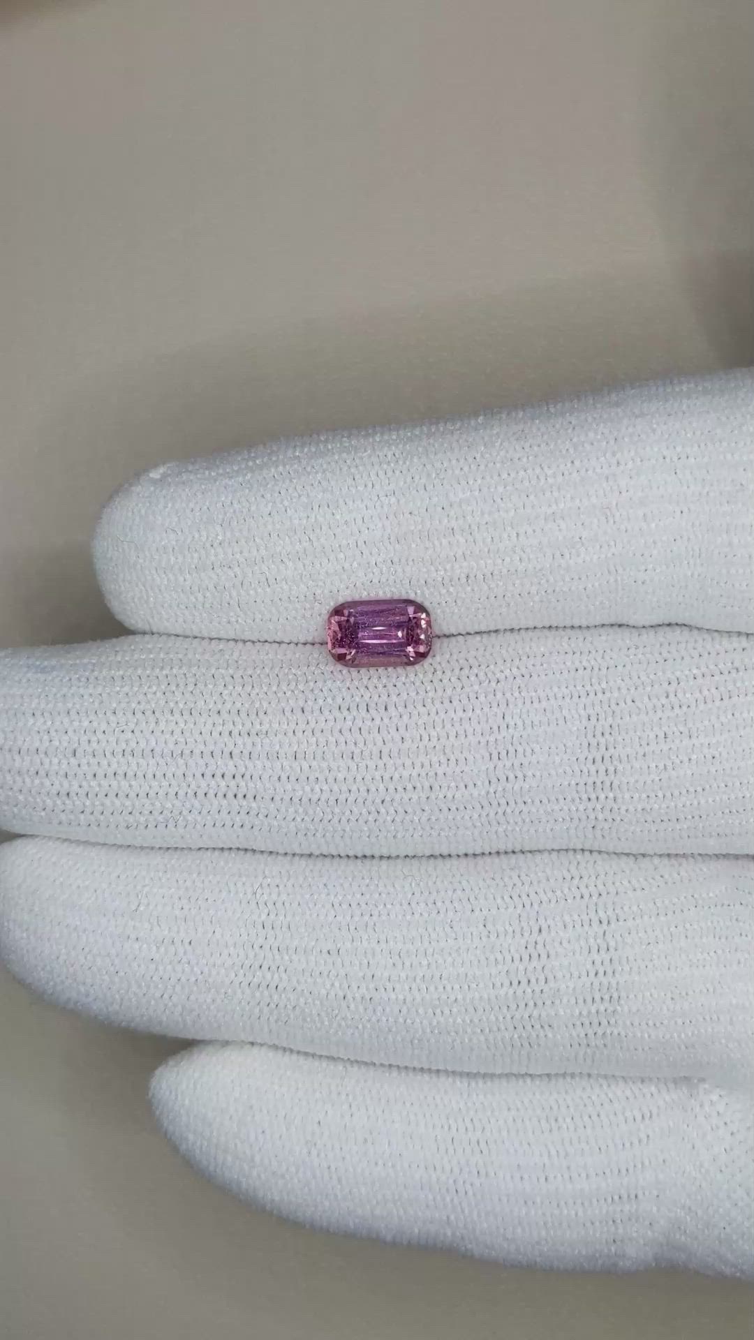 1.33 Ct. Pink Sapphire from Ceylon (Sri Lanka) Size Video