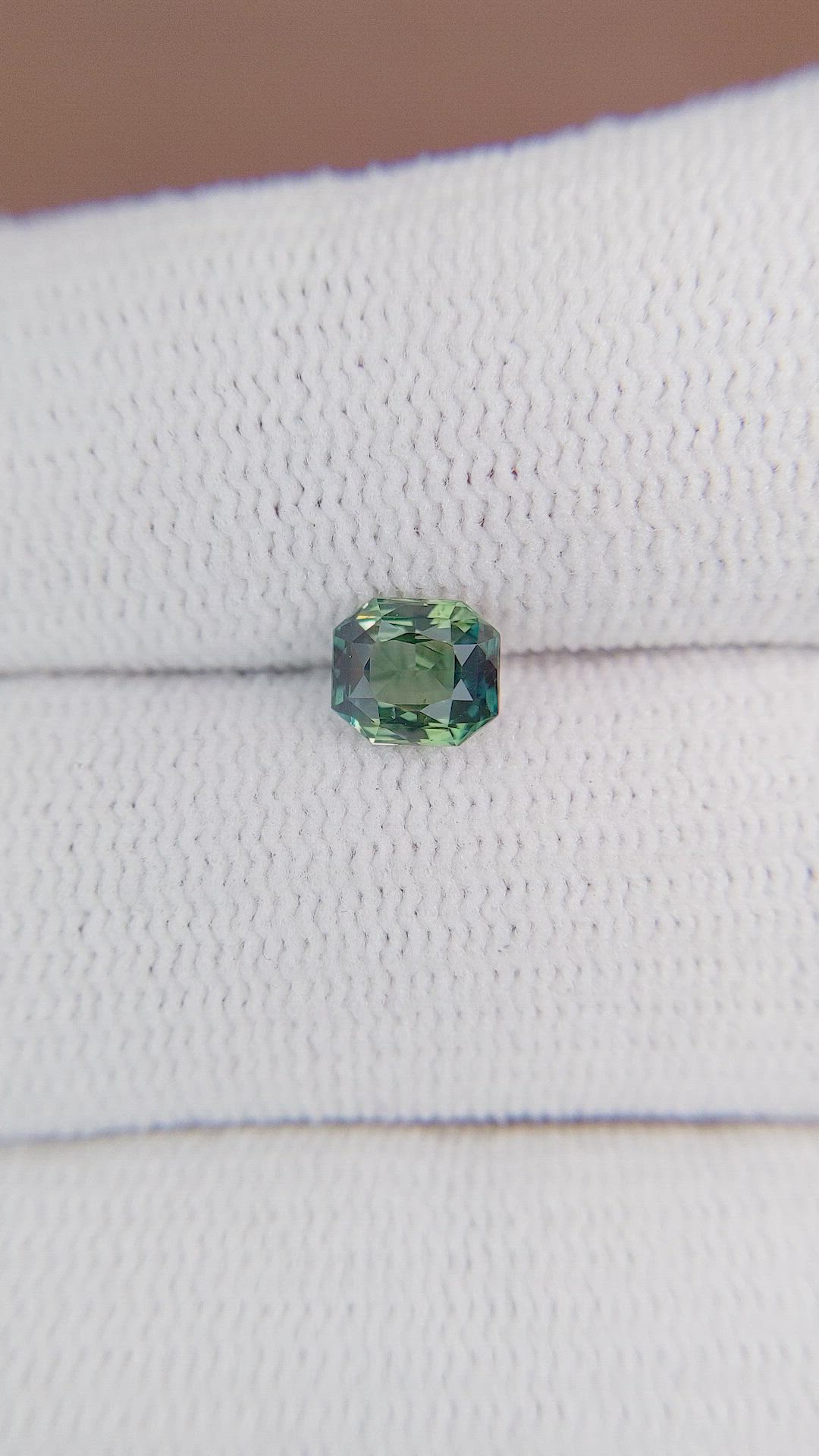 0.93 Ct. Bluish Green Sapphire from Africa Size Video