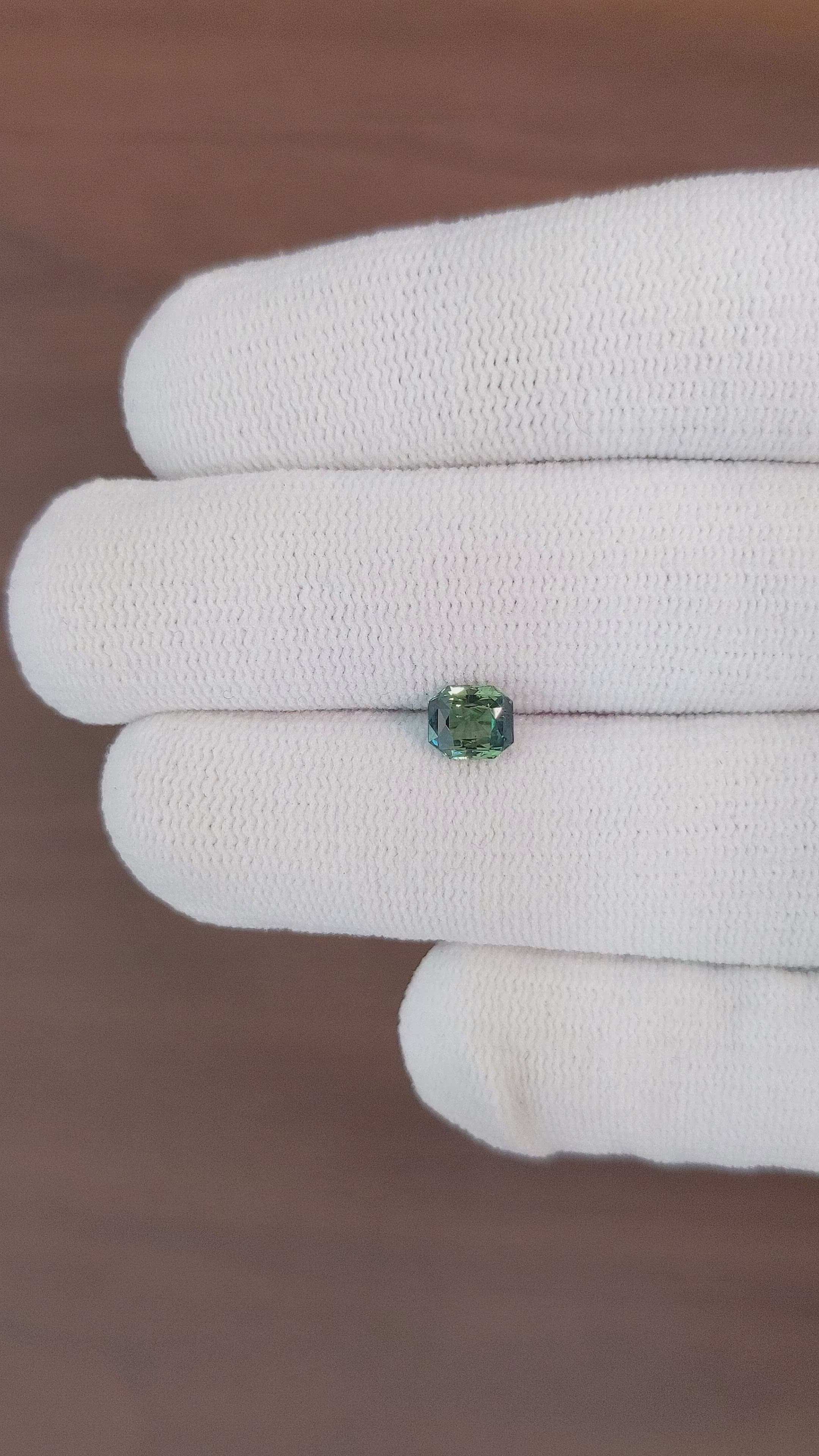 0.93 Ct. Bluish Green Sapphire from Africa Size Video