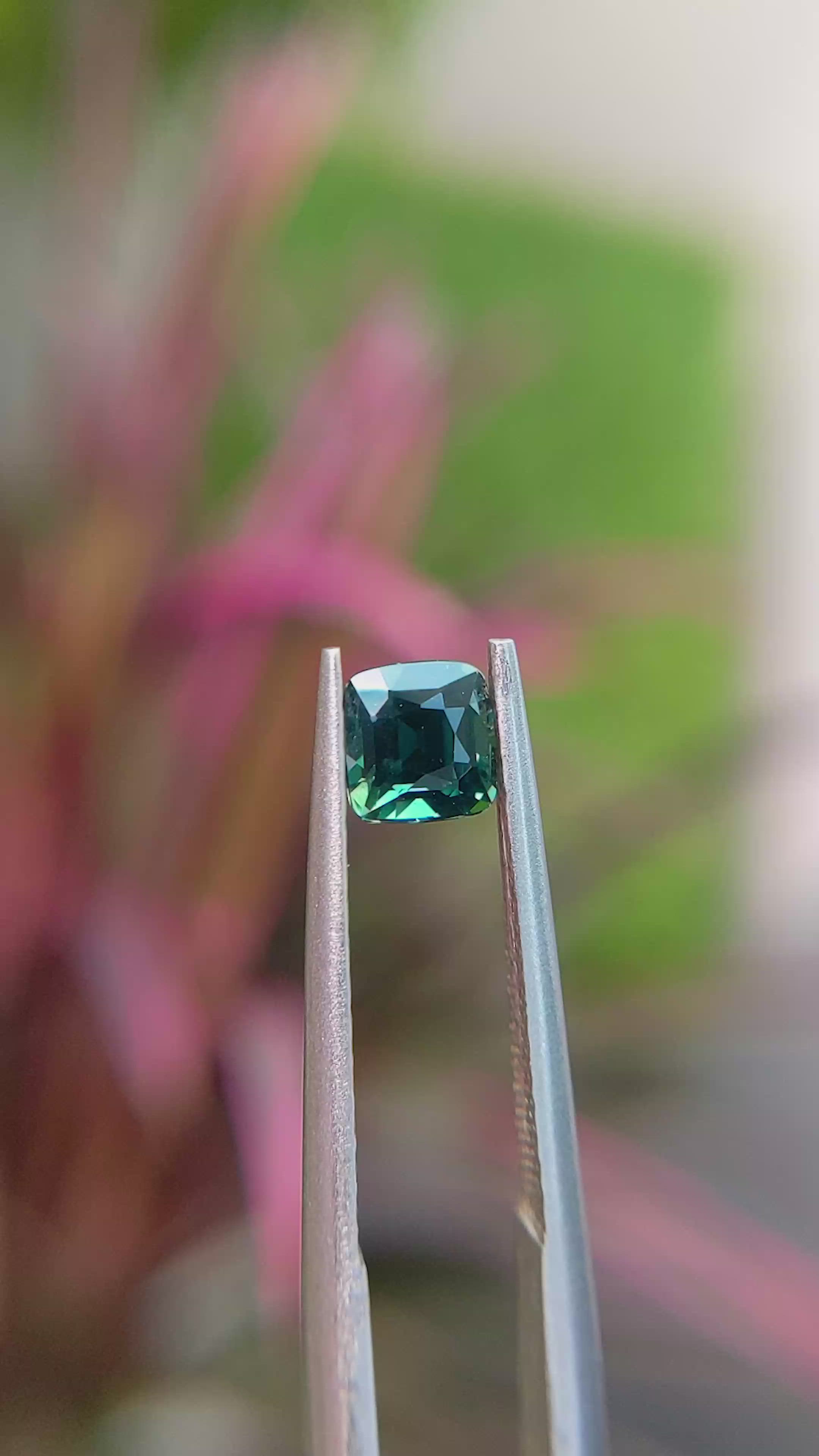 0.79 Ct. Bluish Green Sapphire from Africa Size Video