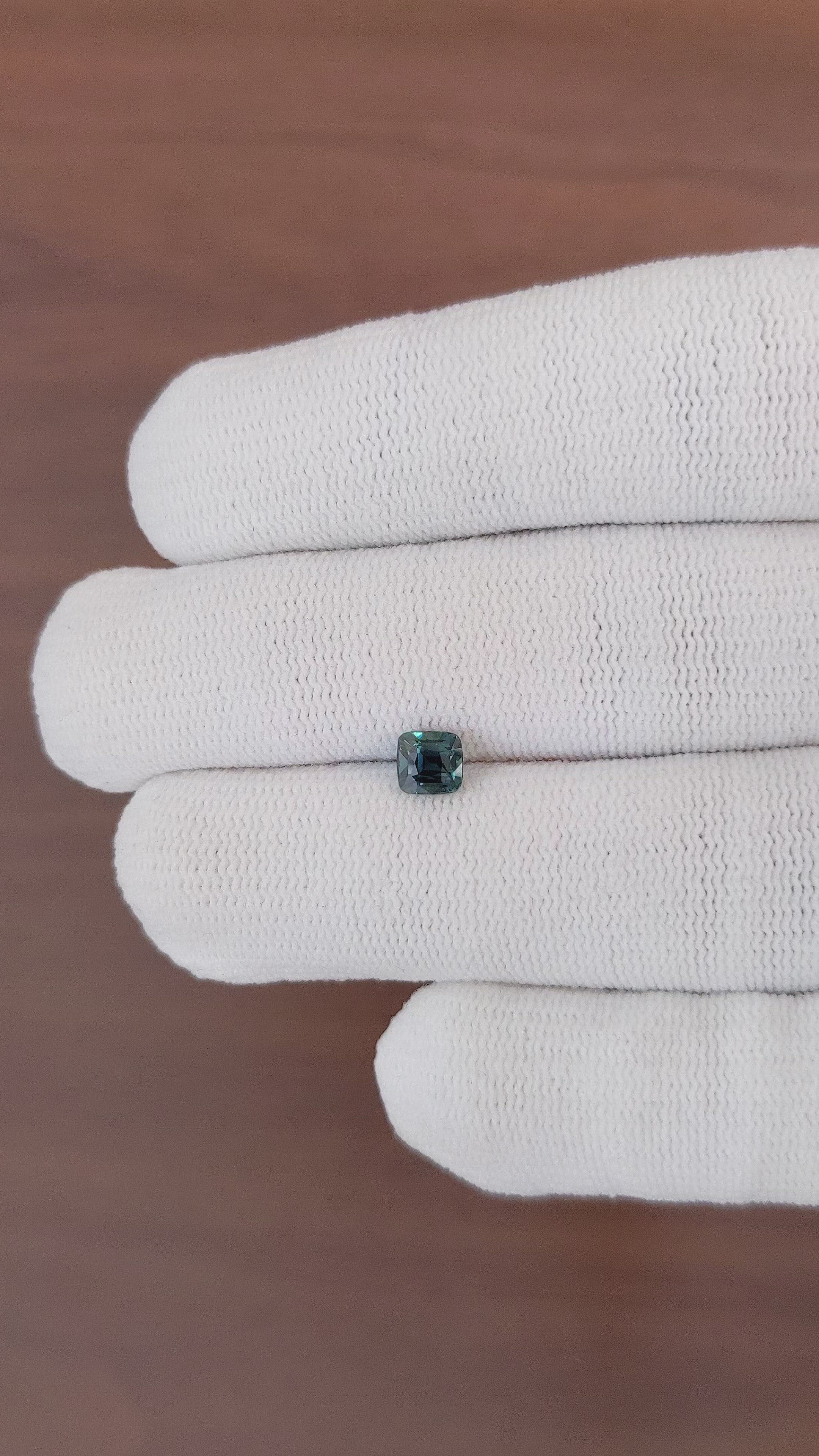 0.79 Ct. Bluish Green Sapphire from Africa Size Video