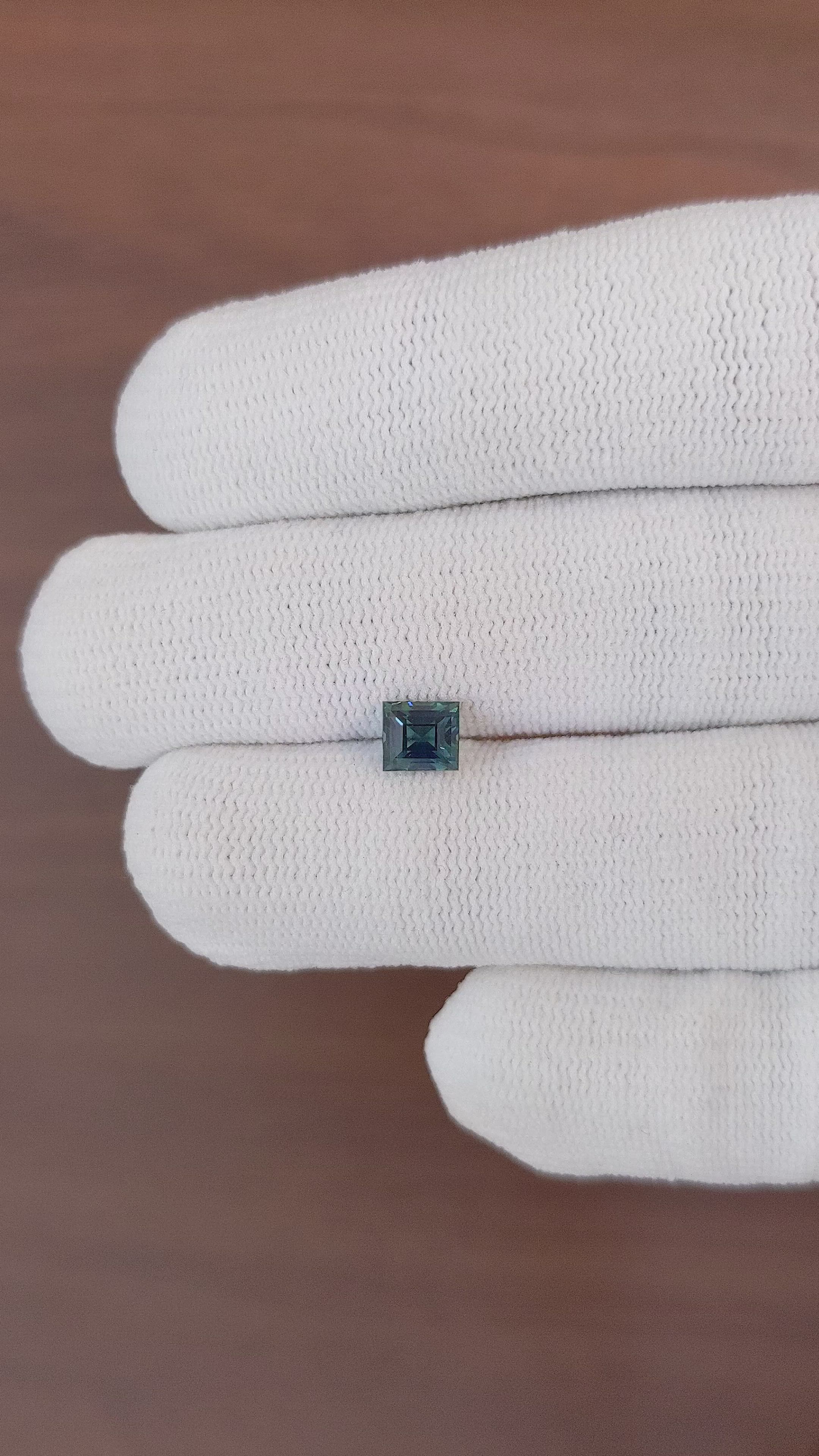 0.88 Ct. Bluish Green Sapphire from Africa Size Video