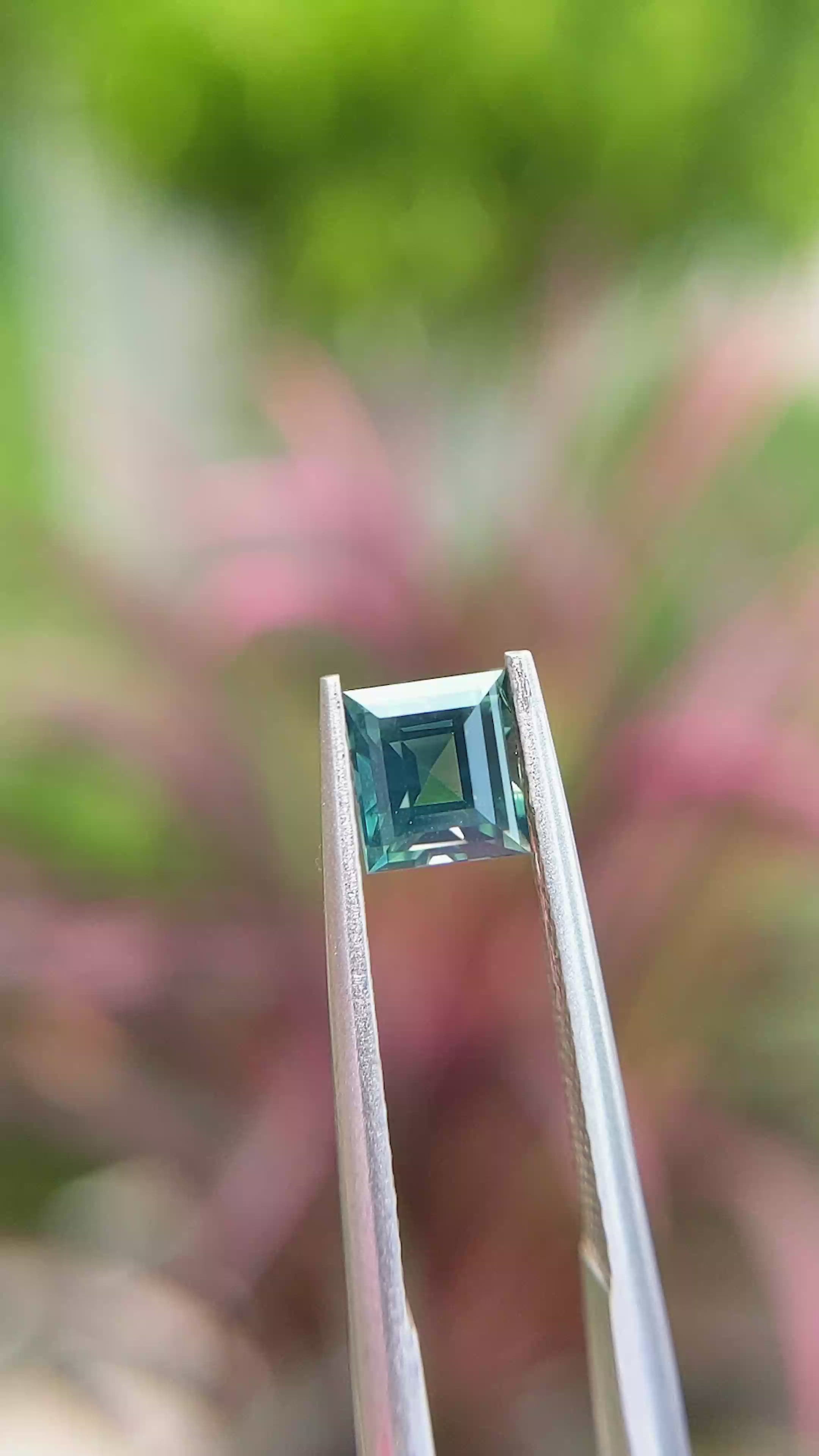 0.88 Ct. Bluish Green Sapphire from Africa Size Video