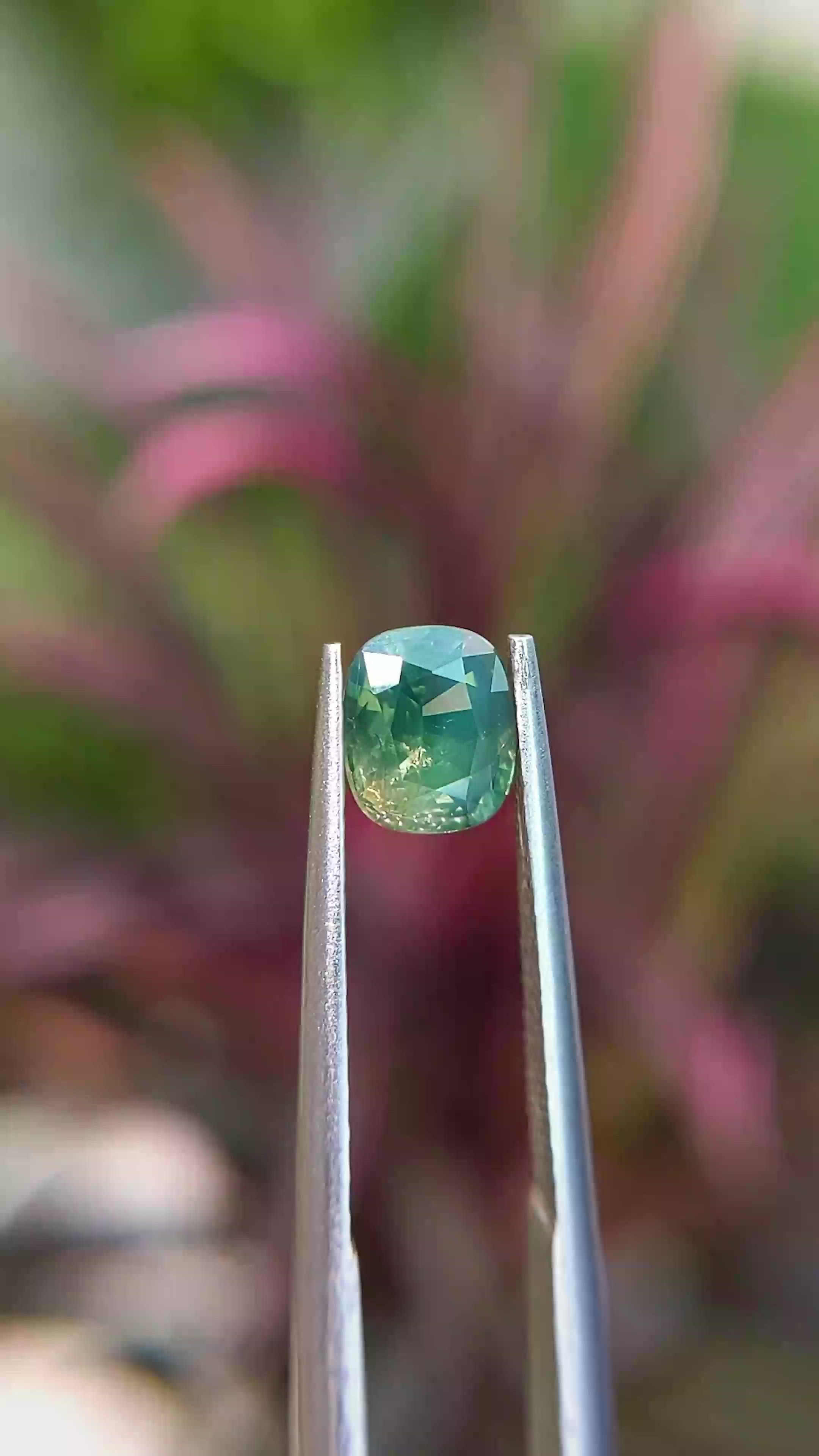 0.99 Ct. Yellowish Green Sapphire from Africa Size Video