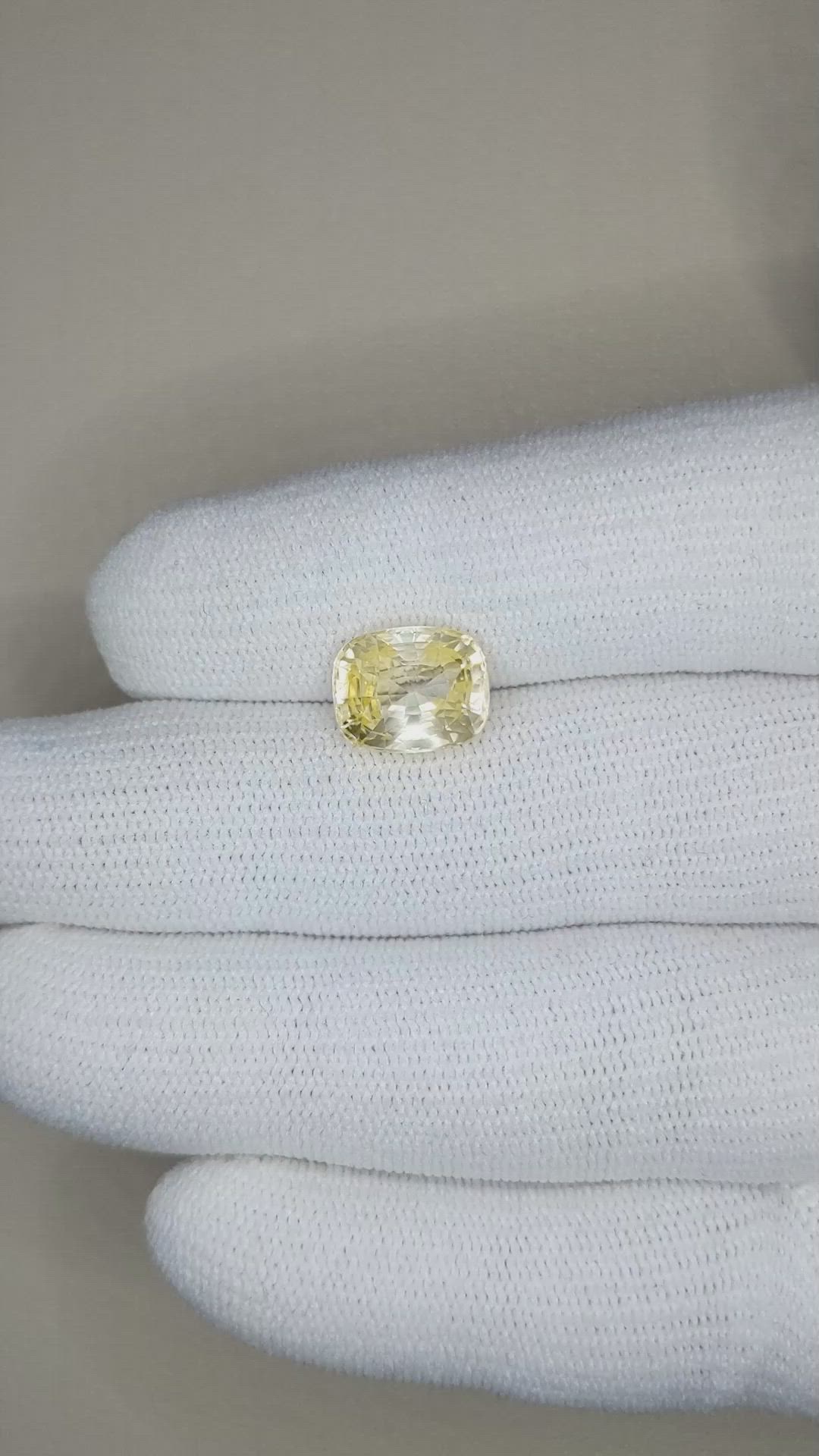 5.03 Ct. Yellow Sapphire from Madagascar Size Video