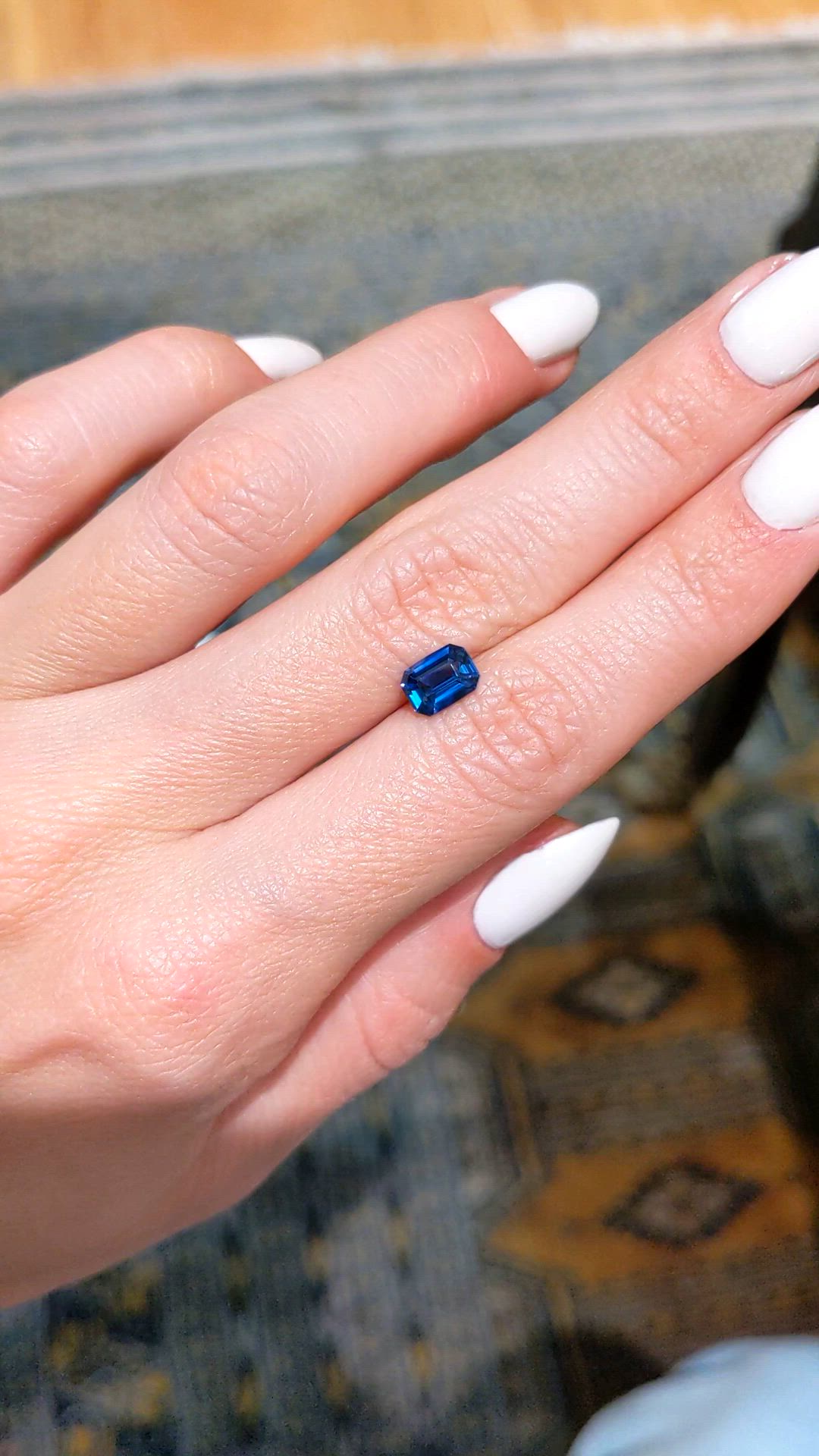 1.25 Ct. Blue Sapphire from Ceylon (Sri Lanka) Size Video