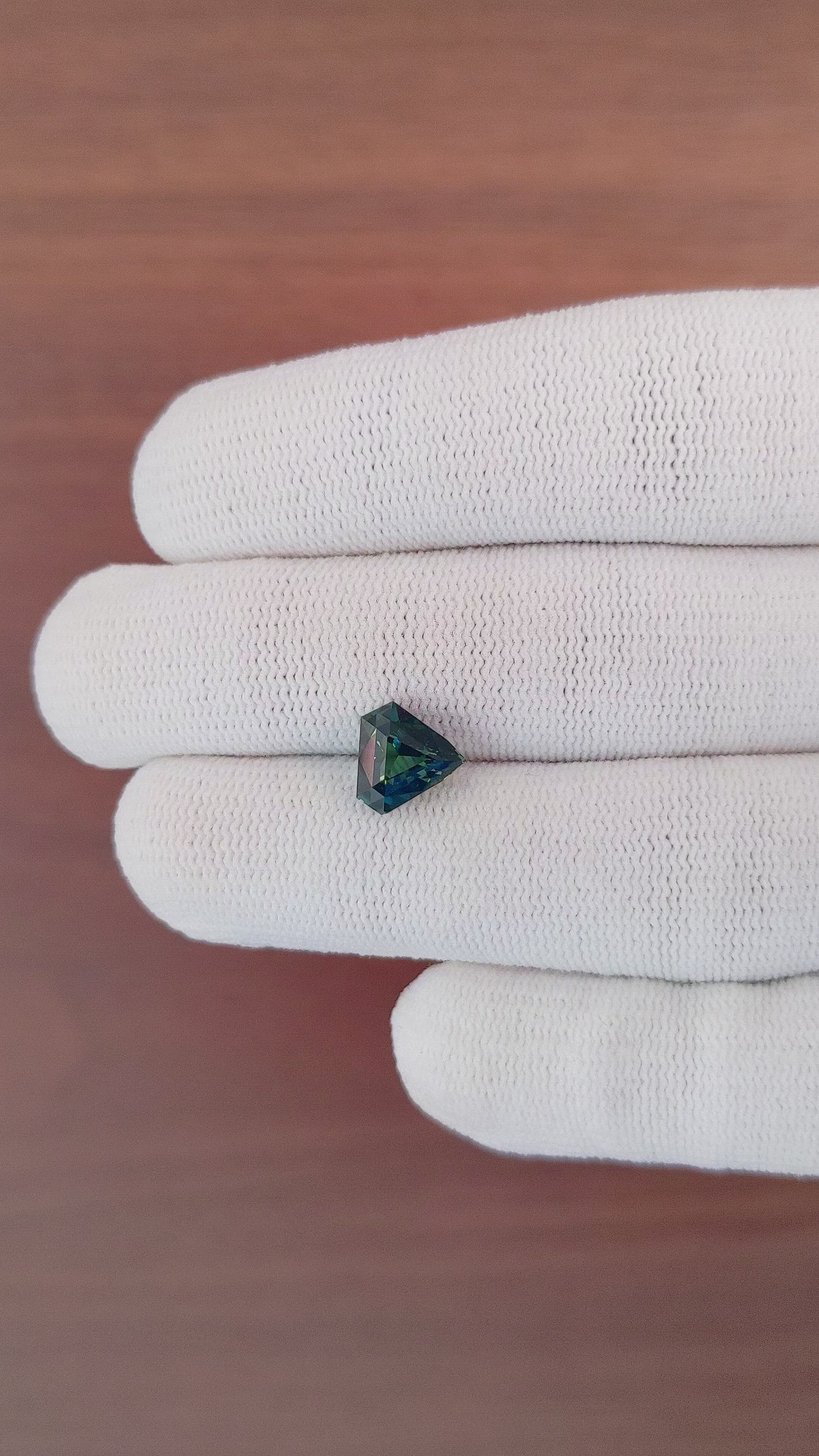 2.52 Ct. Bluish Green Sapphire from Madagascar Size Video