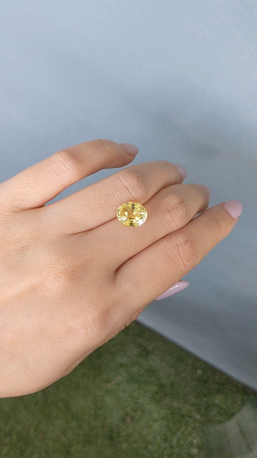 5.10 Ct. Yellow Sapphire from Madagascar Size Video