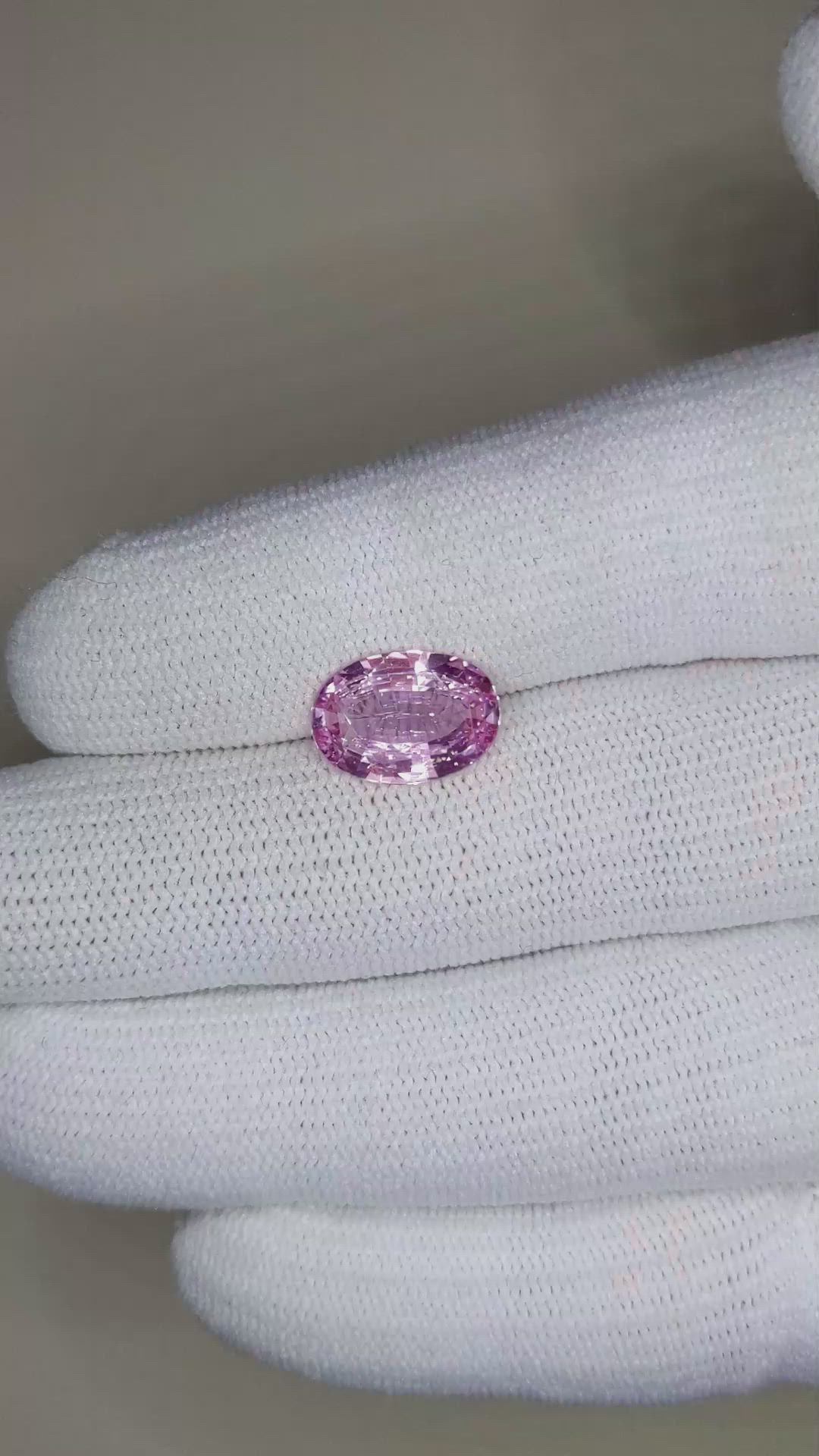 3.26 Ct. Pink Sapphire from Ceylon (Sri Lanka) Size Video