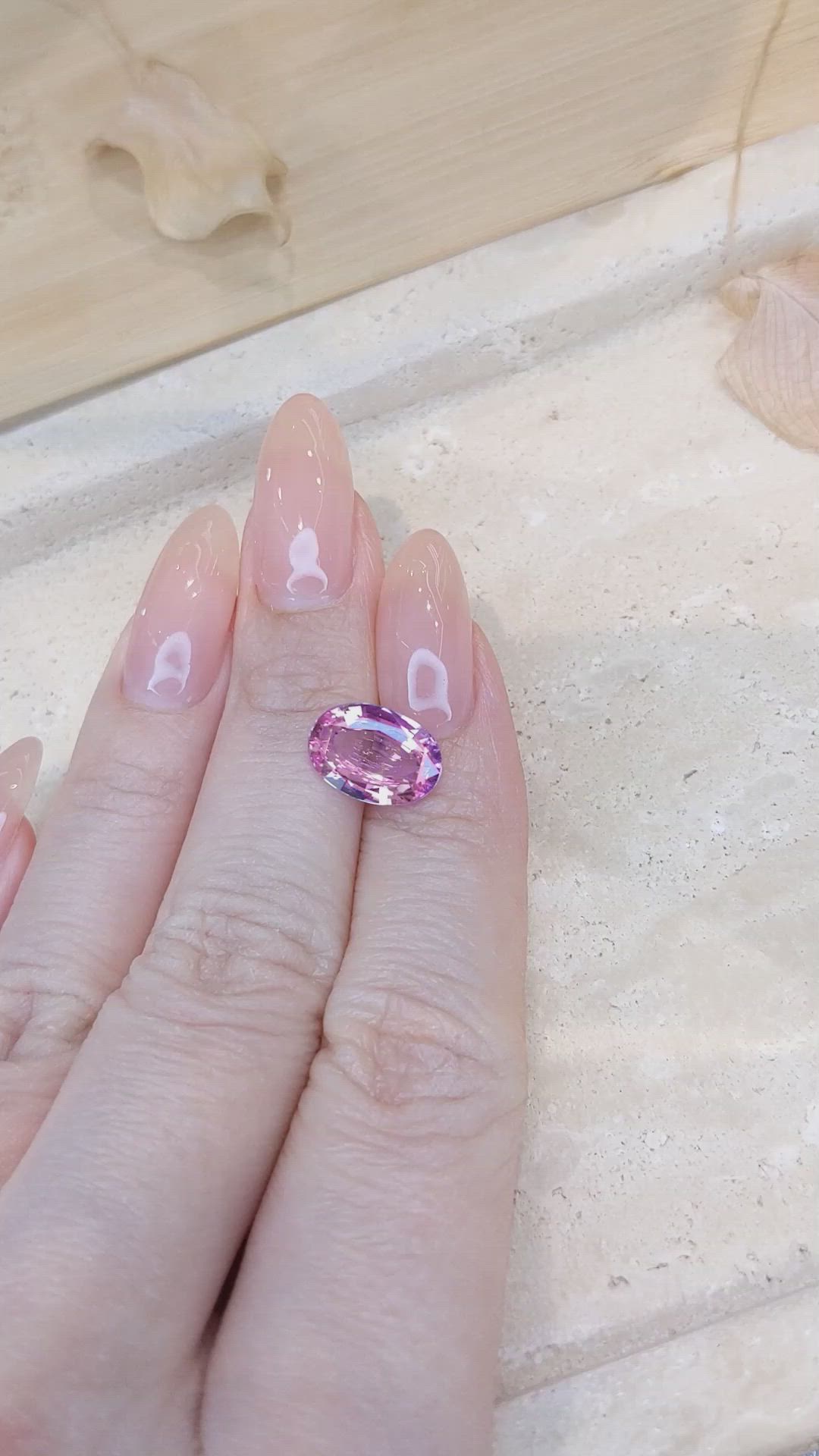 3.26 Ct. Pink Sapphire from Ceylon (Sri Lanka) Size Video