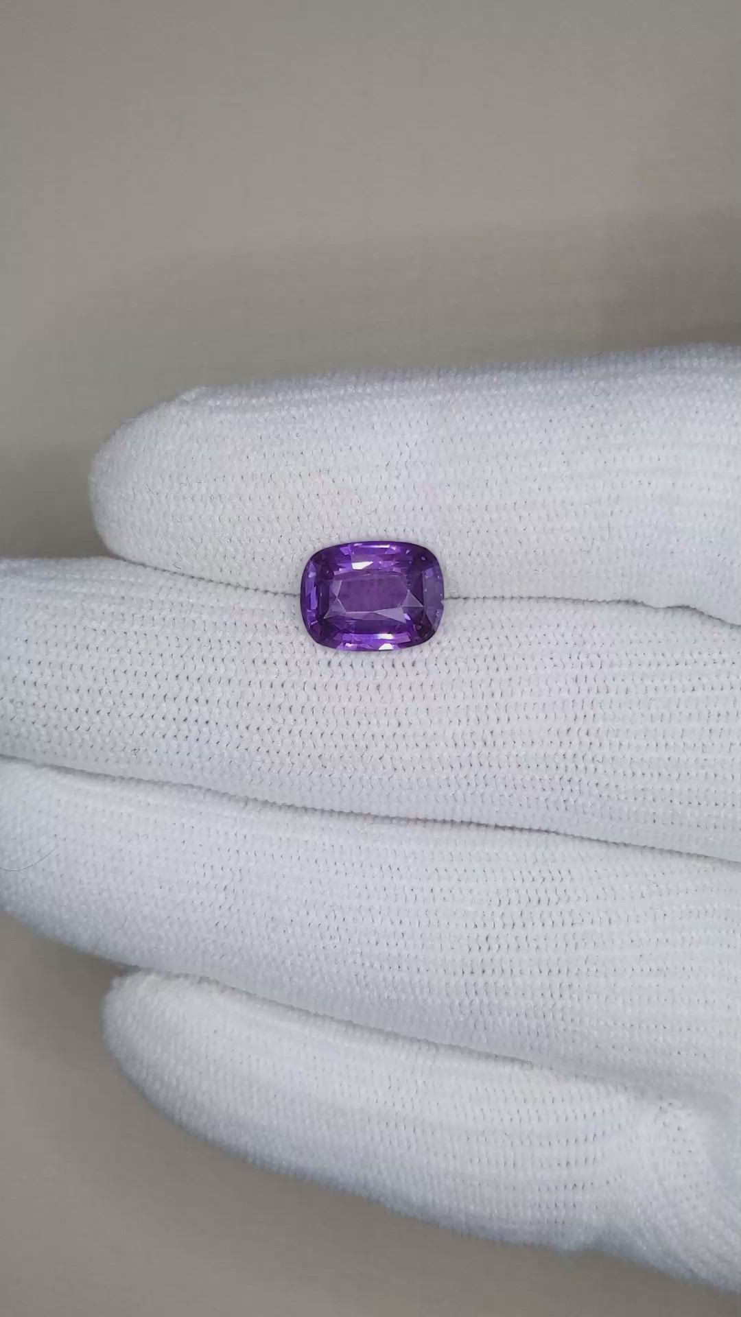 3.17 Ct. Purple Sapphire from Madagascar Size Video