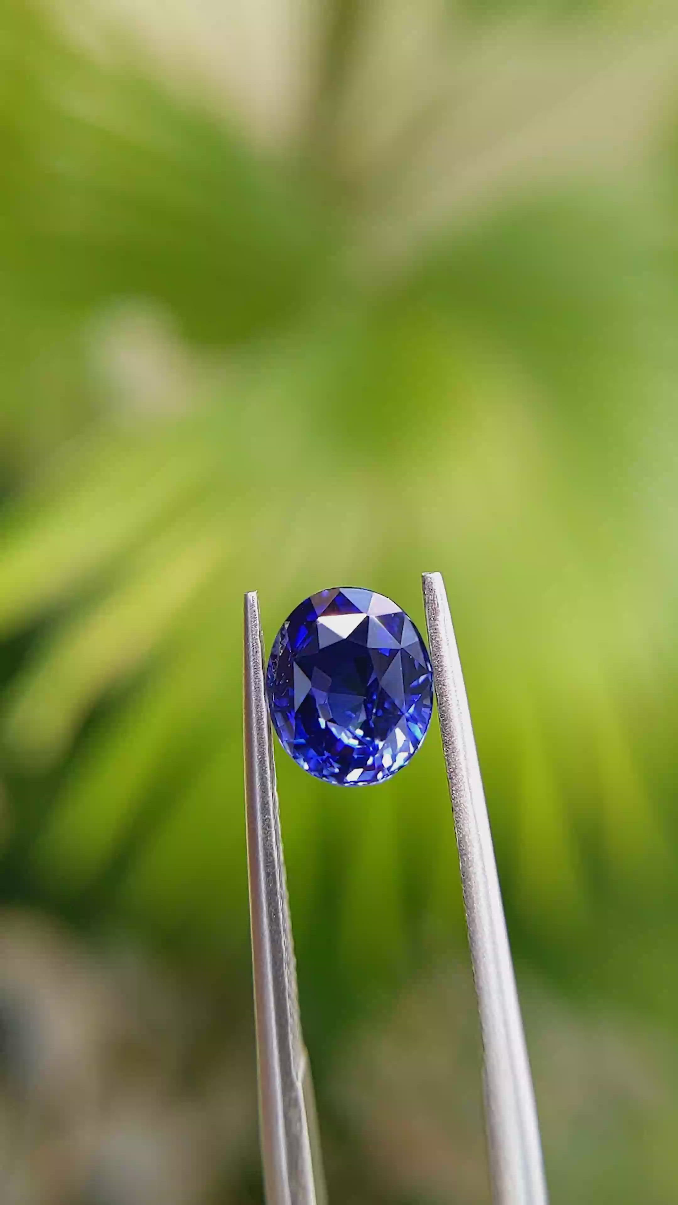 1.66 Ct. Blue Sapphire from Ceylon (Sri Lanka) Size Video
