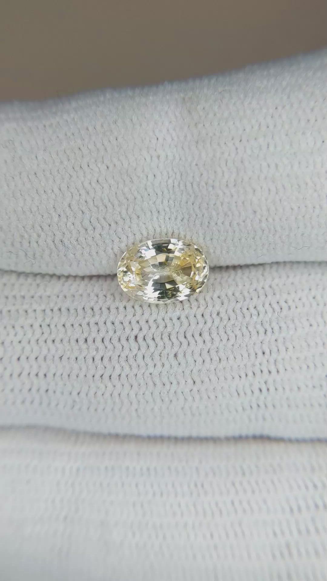 1.88 Ct. Yellow Sapphire from Ceylon (Sri Lanka) Size Video