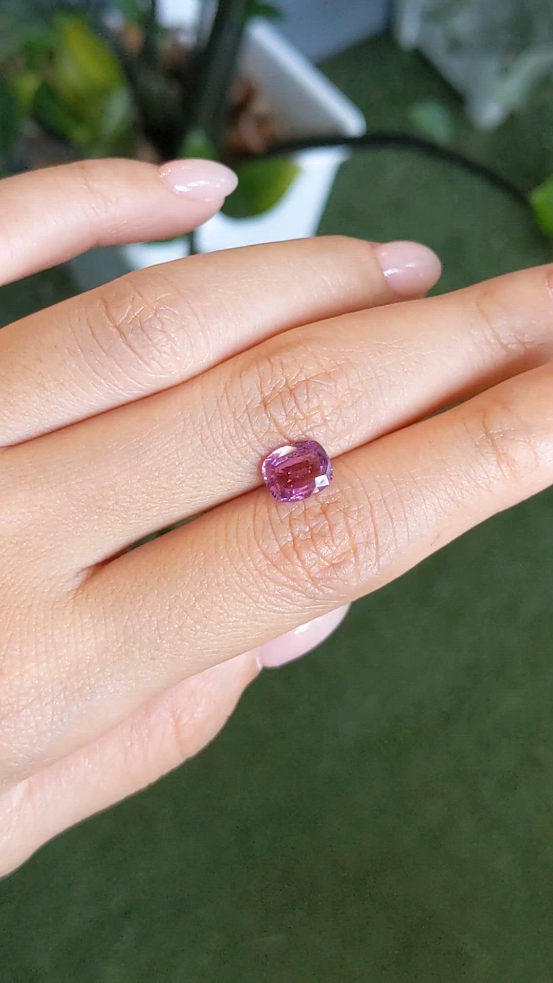 1.94 Ct. Purplish Pink Sapphire from Ceylon (Sri Lanka) Size Video