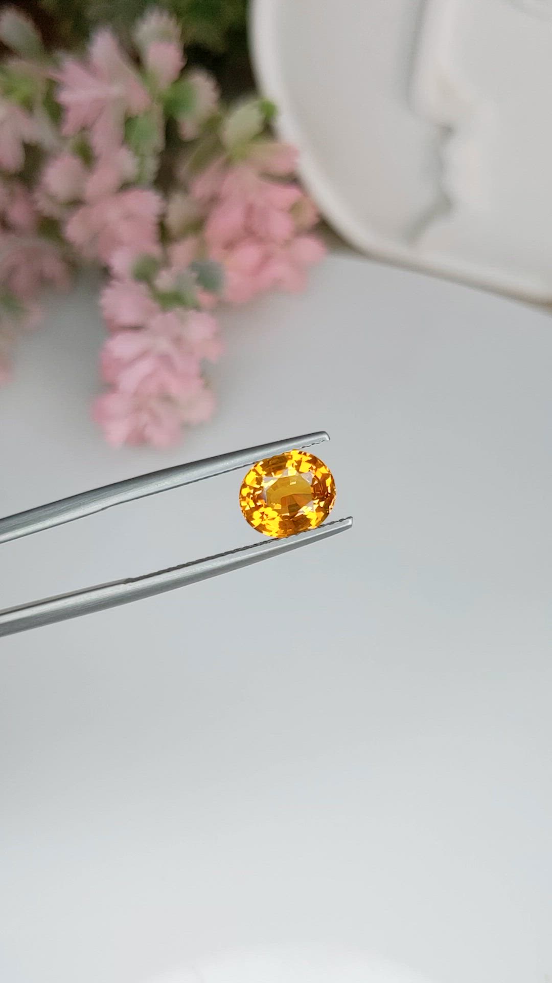 2.01 Ct. Yellowish Orange Sapphire from Ceylon (Sri Lanka) Size Video
