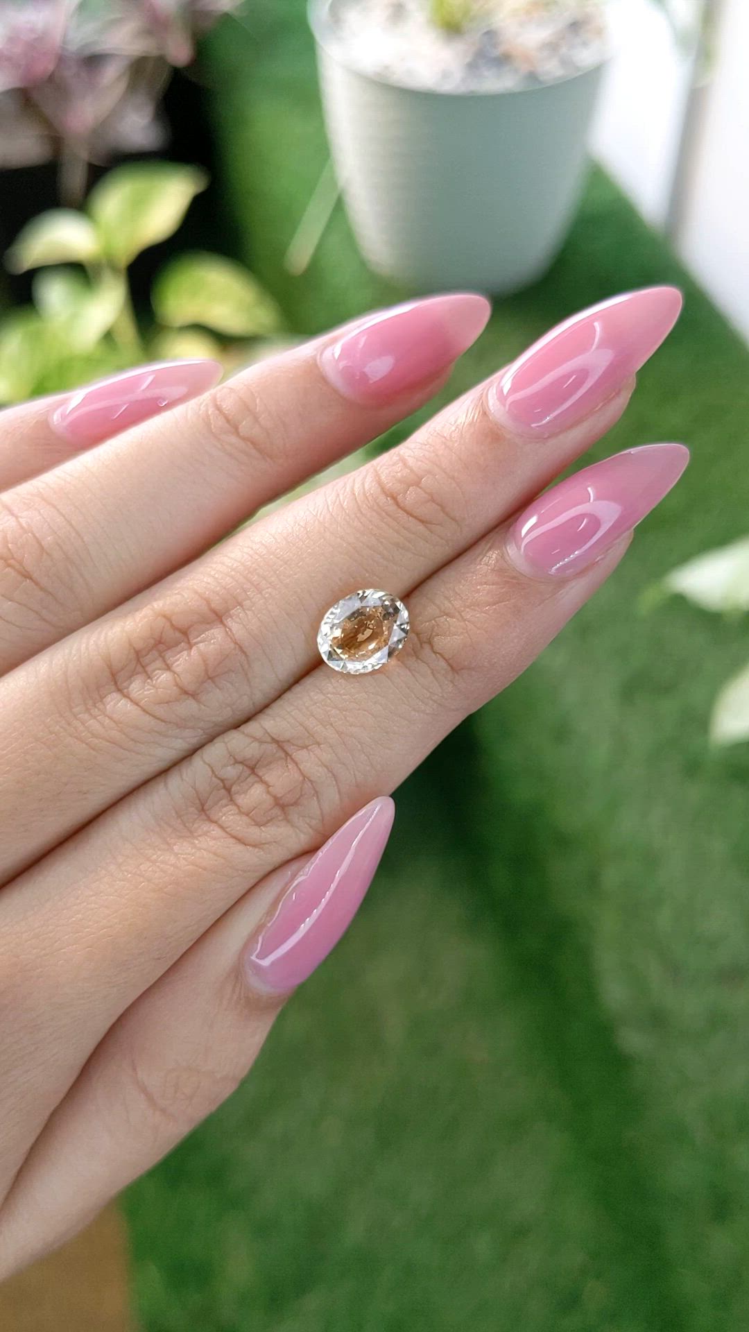 2.30 Ct. Peach Sapphire from Ceylon (Sri Lanka) Size Video