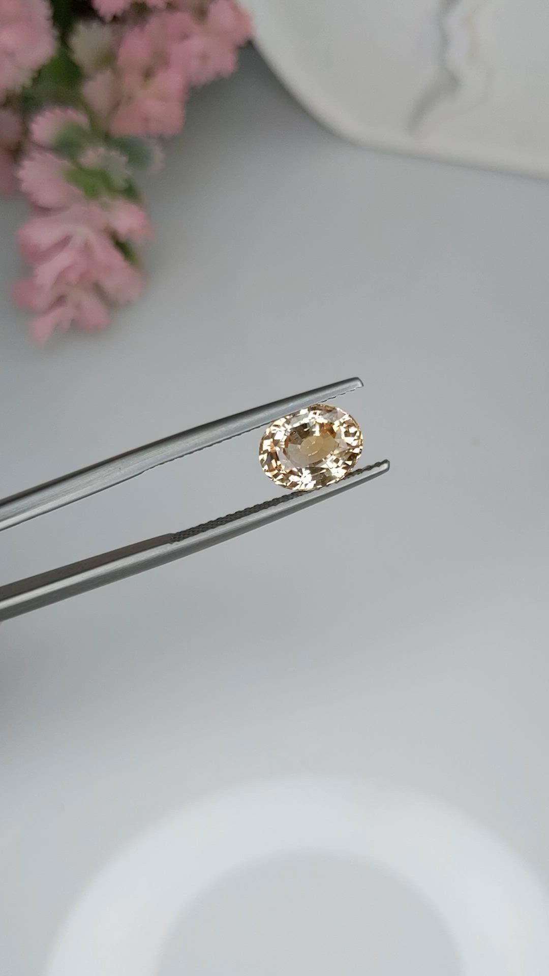 2.30 Ct. Peach Sapphire from Ceylon (Sri Lanka) Size Video