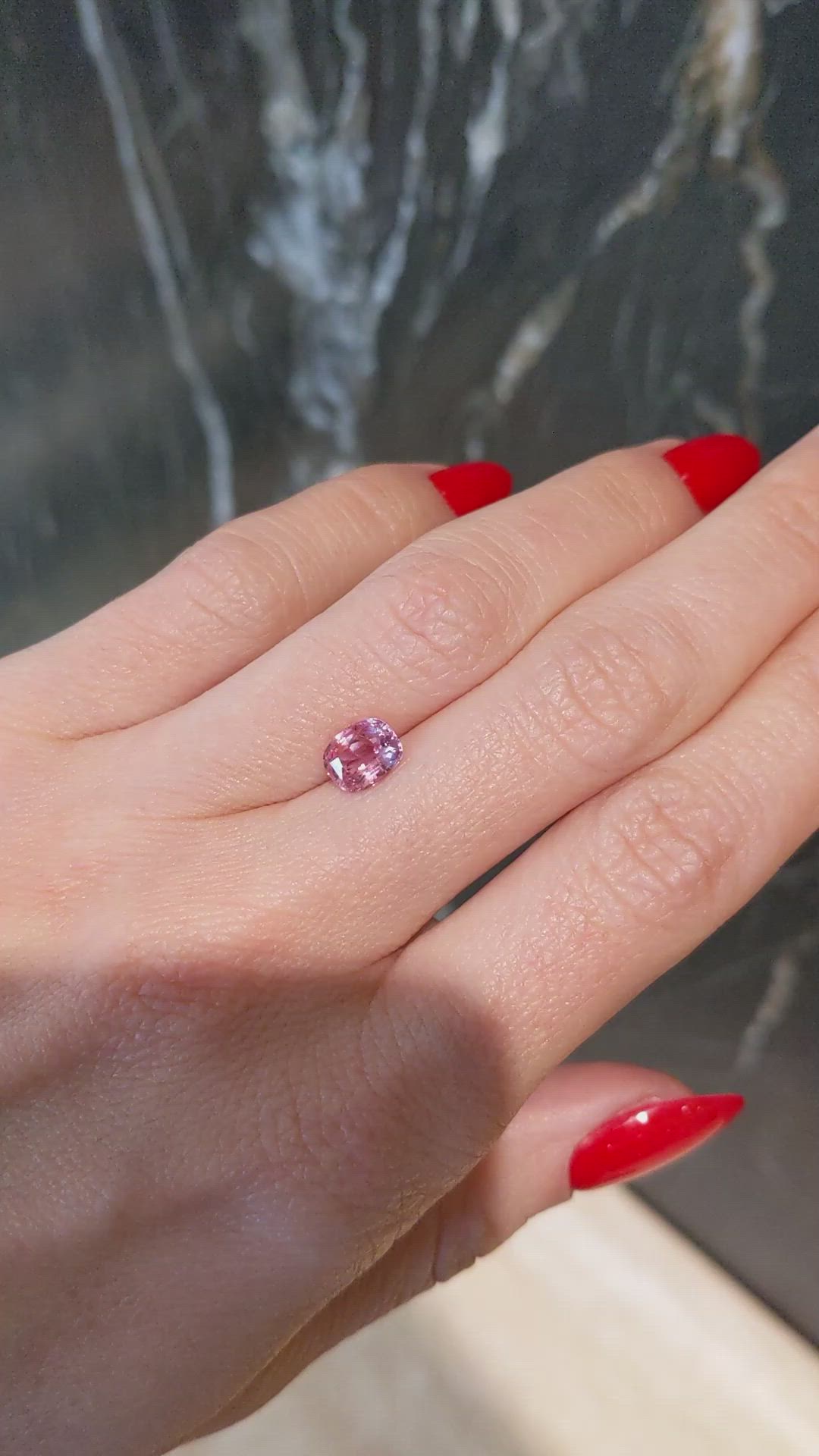 1.24 Ct. Padparadscha Sapphire from Ceylon (Sri Lanka) Size Video