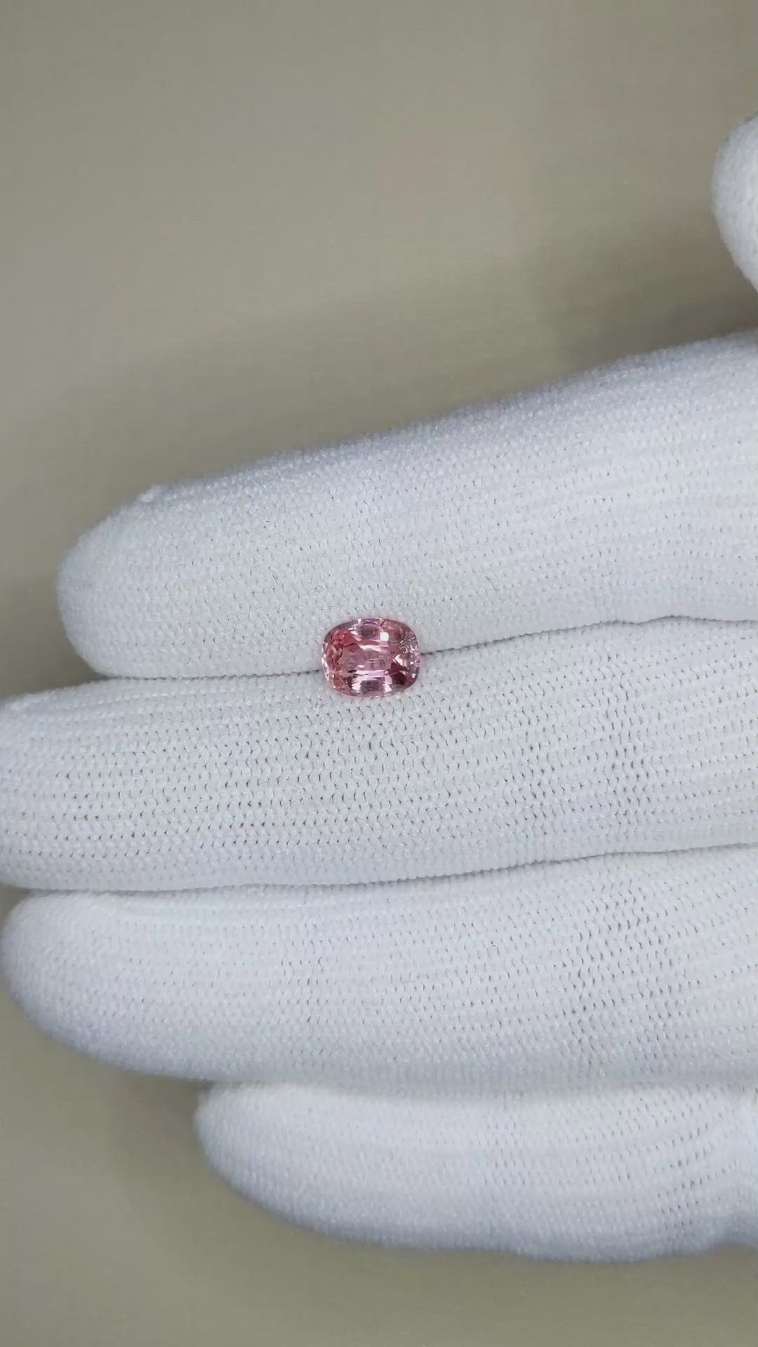 1.24 Ct. Padparadscha Sapphire from Ceylon (Sri Lanka) Size Video