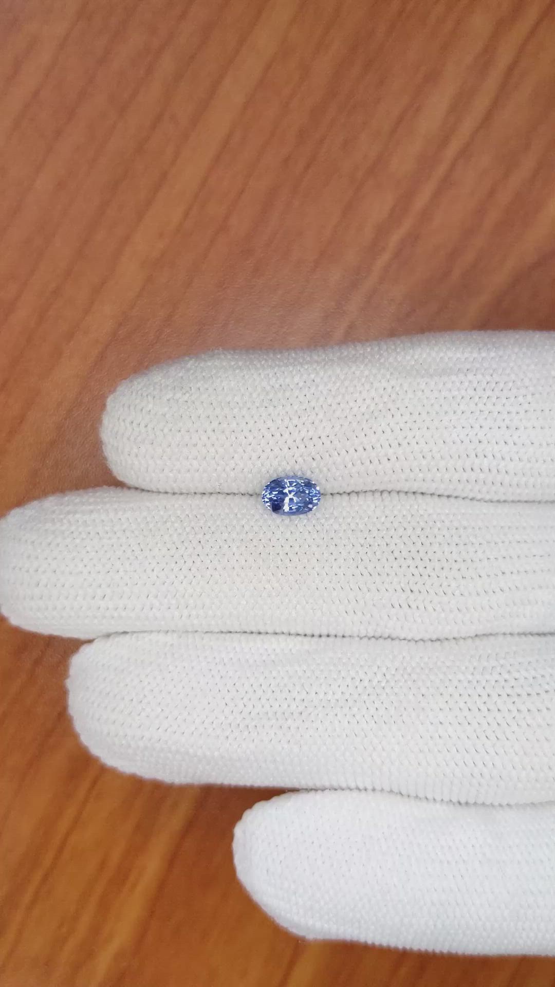 0.79 Ct. Blue Sapphire from Ceylon (Sri Lanka) Size Video